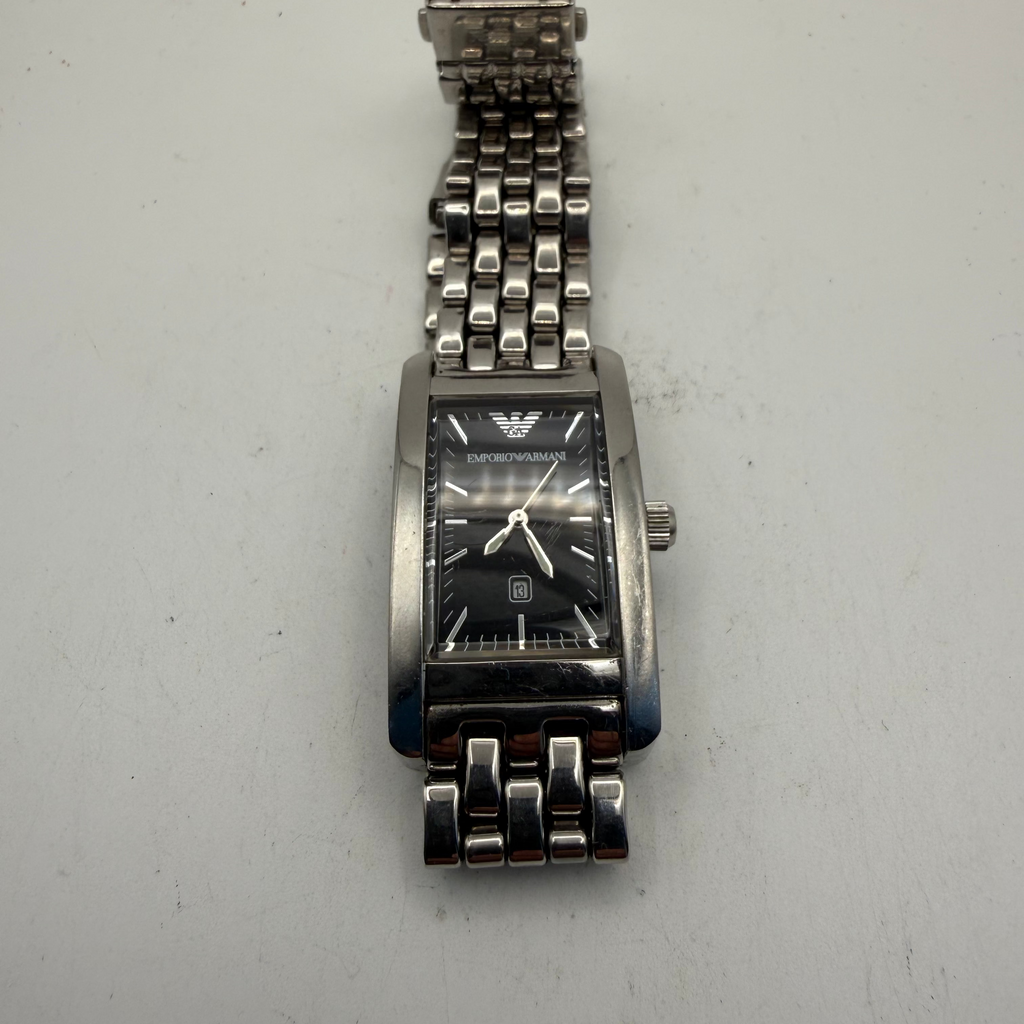 Emporio Armani Rectangular Black Dial Stainless Steel Date Watch 29mm (Fully Tested and Working- £35.00