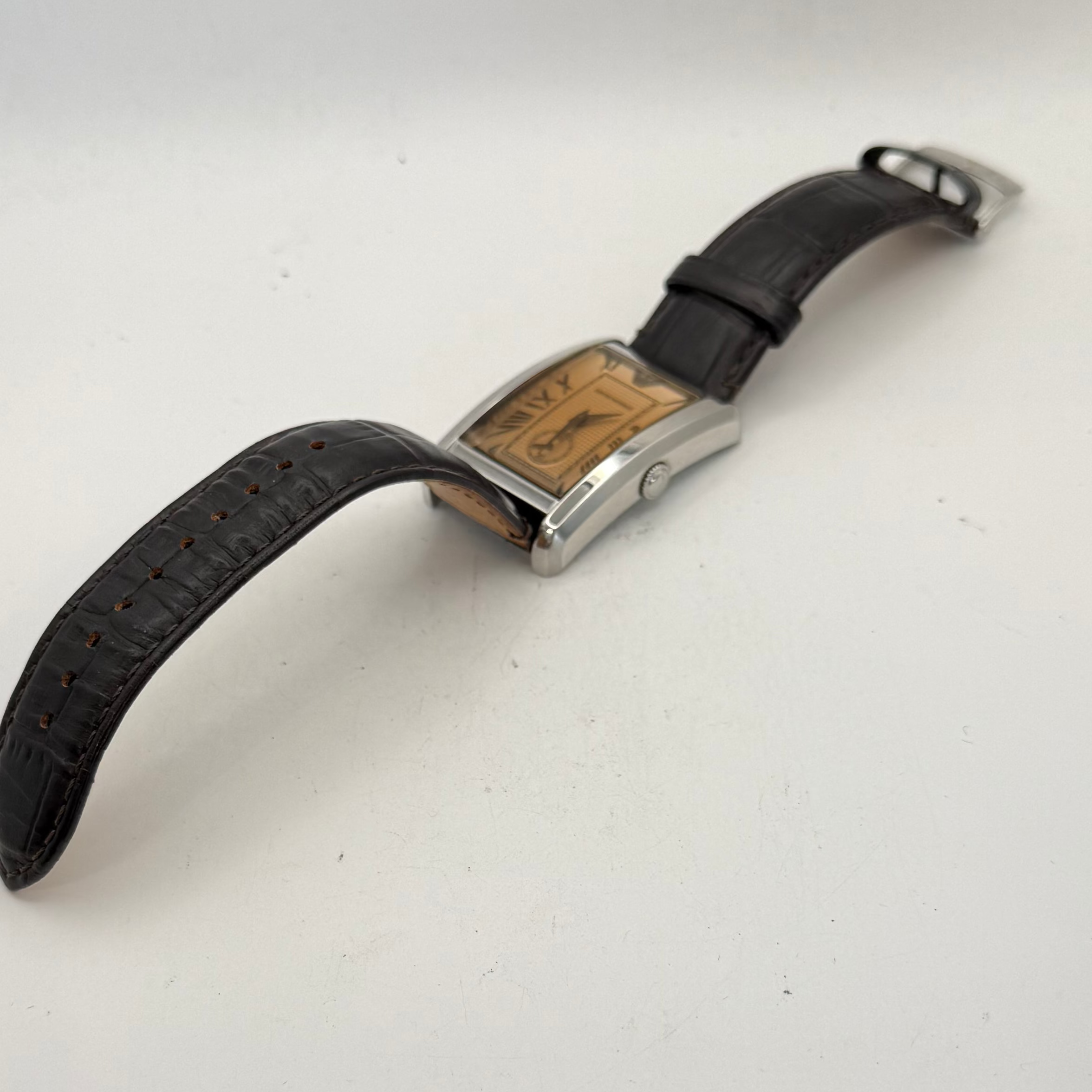 Emporio Armani AR1605 Rectangular Leather Strap Watch 33mm (Fully Tested and Working)- £40.00