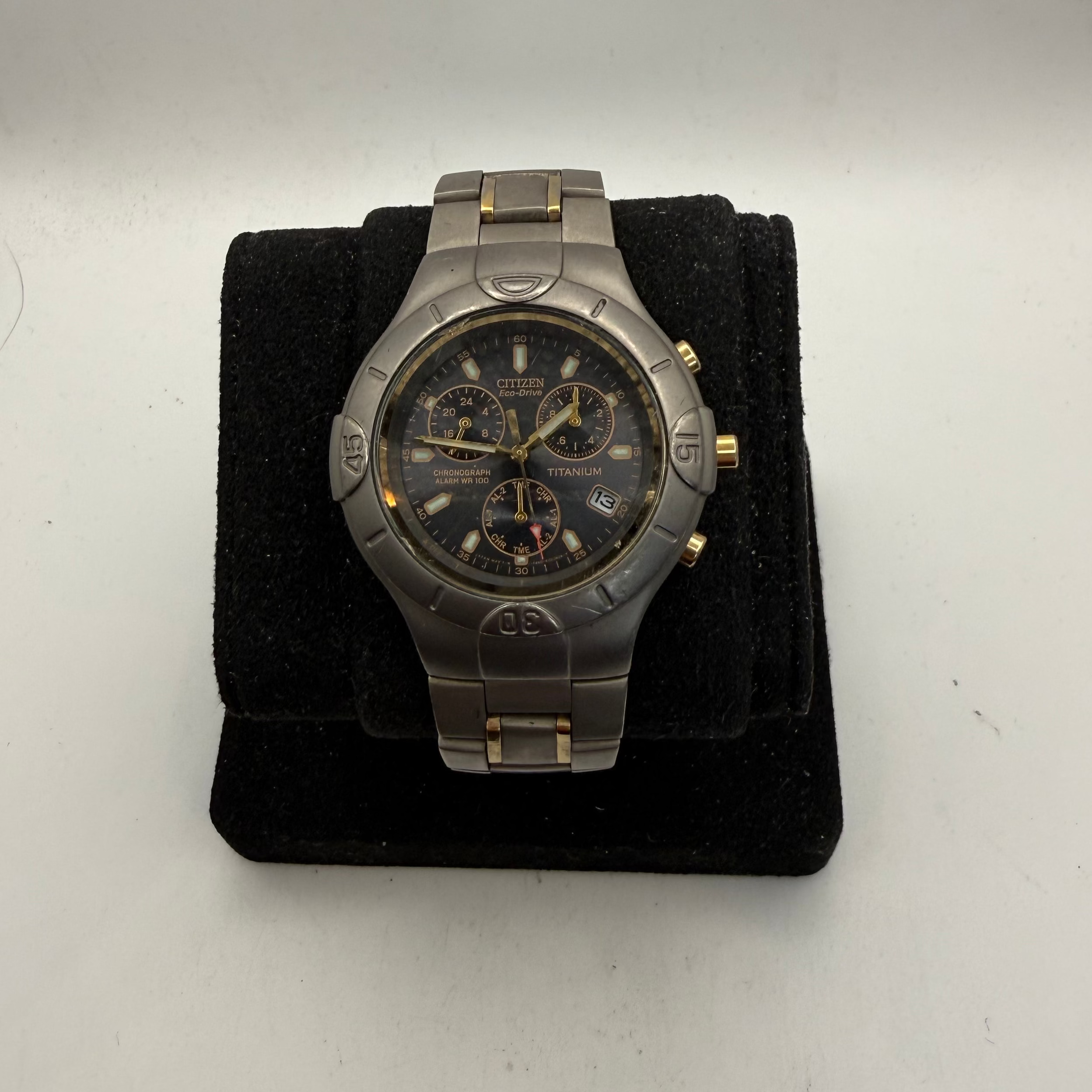 Citizen Eco-Drive Titanium Chronograph Alarm 42mm Men's Watch (Fully Tested and Working)- £