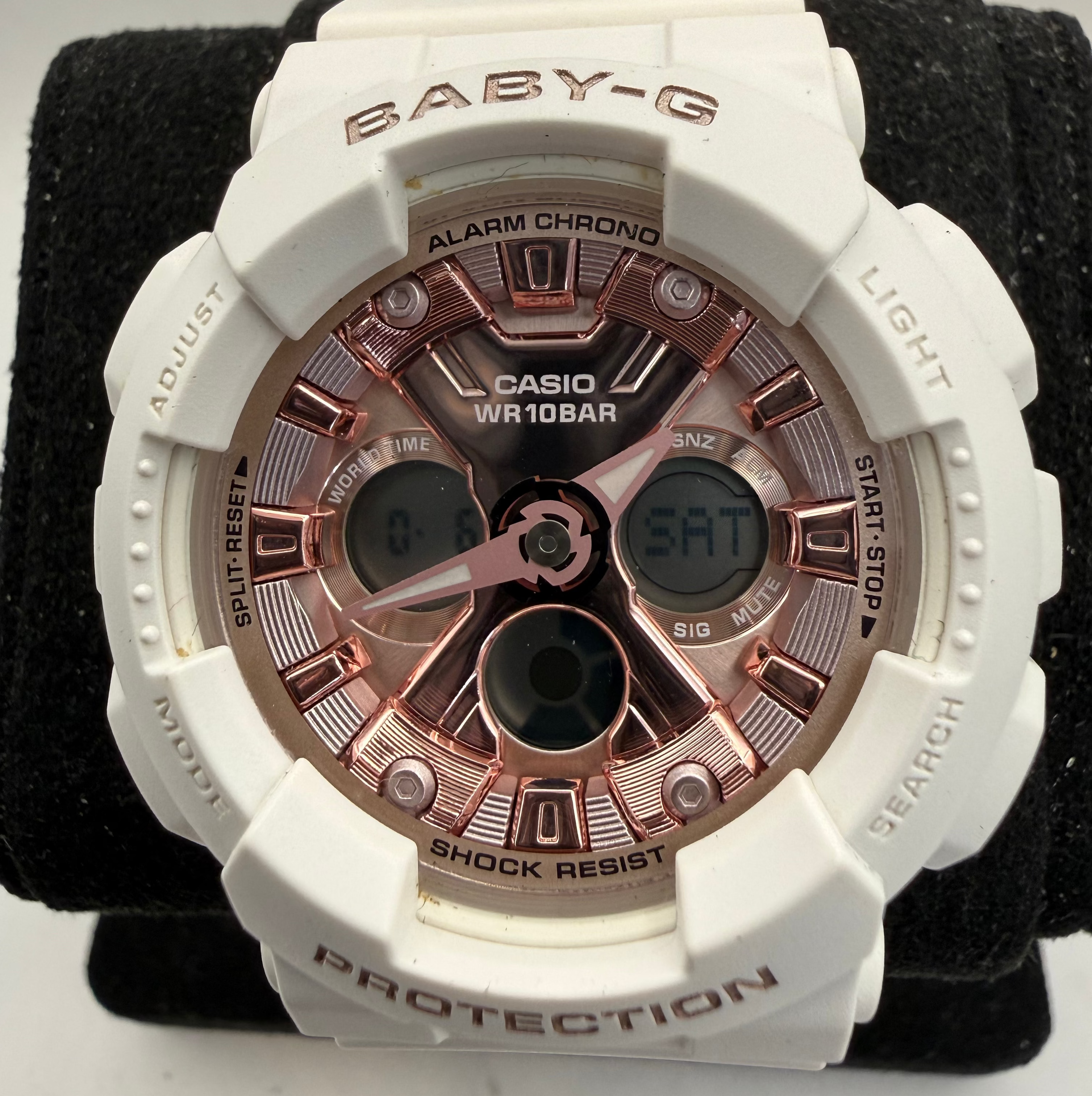Casio Baby-G BA-130-7A1 White & Rose Gold Digital Analogue Watch (Fully Tested and Working)- £40.00