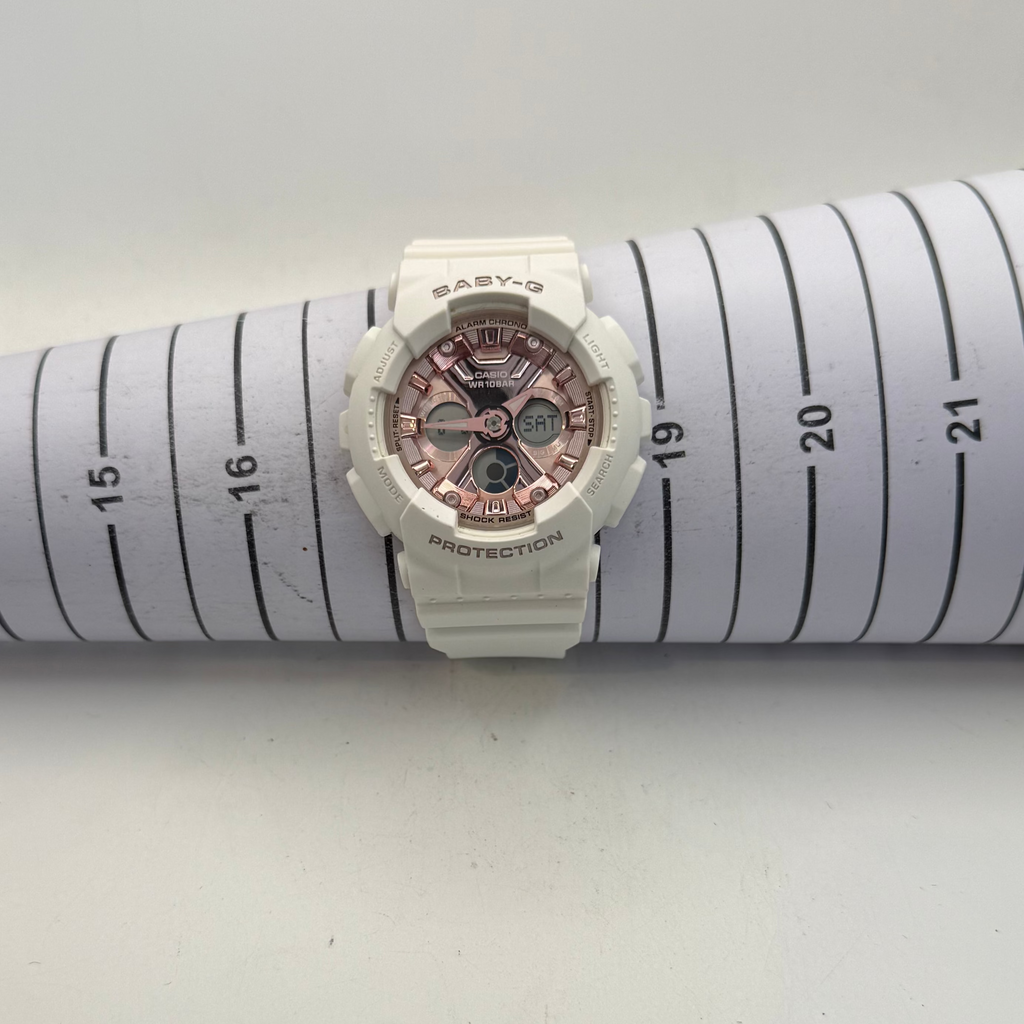 Casio Baby-G BA-130-7A1 White & Rose Gold Digital Analogue Watch (Fully Tested and Working)- £40.00