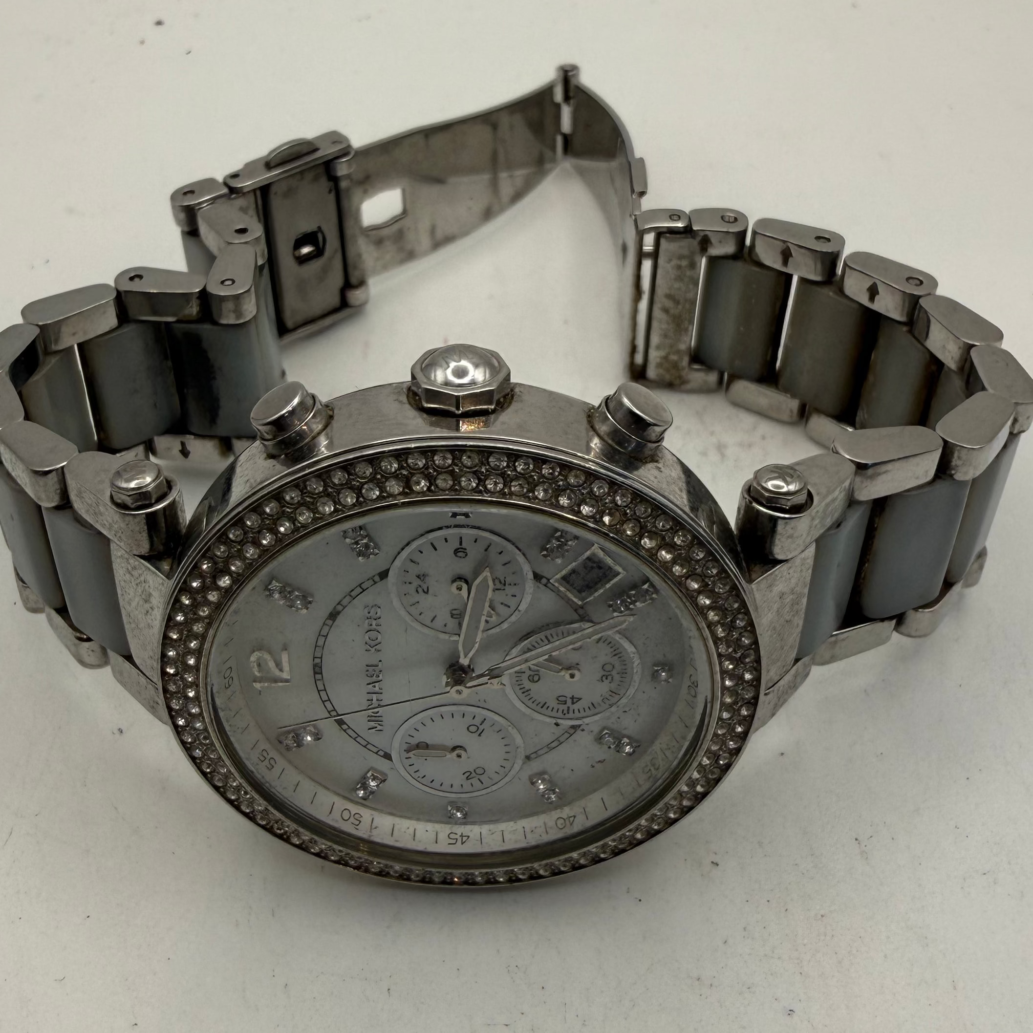 Michael Kors Ladies Chronograph Crystal Bezel Watch 42mm (Fully Tested and Working)- £45.00