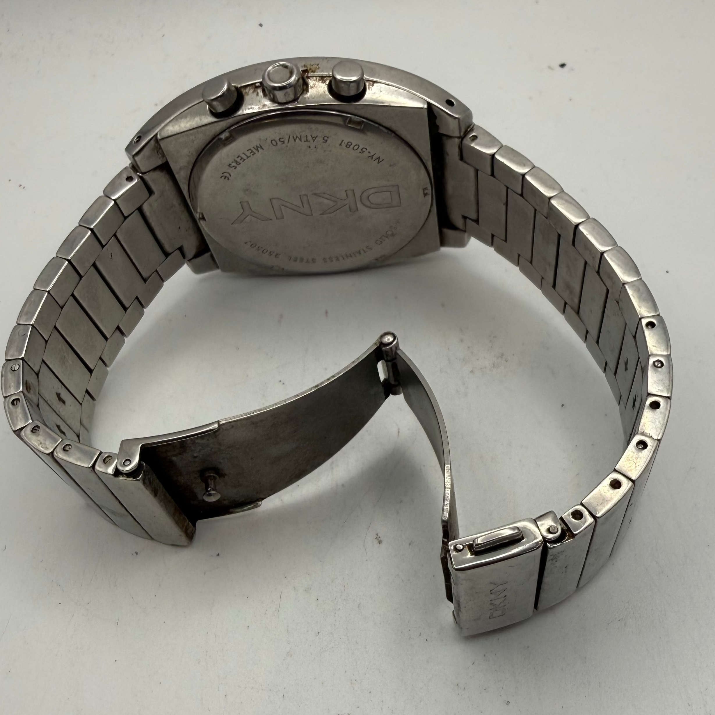 DKNY NY-5081 Men's Chronograph Stainless Steel Watch 44mm (Fully Tested and Working)- £45.00