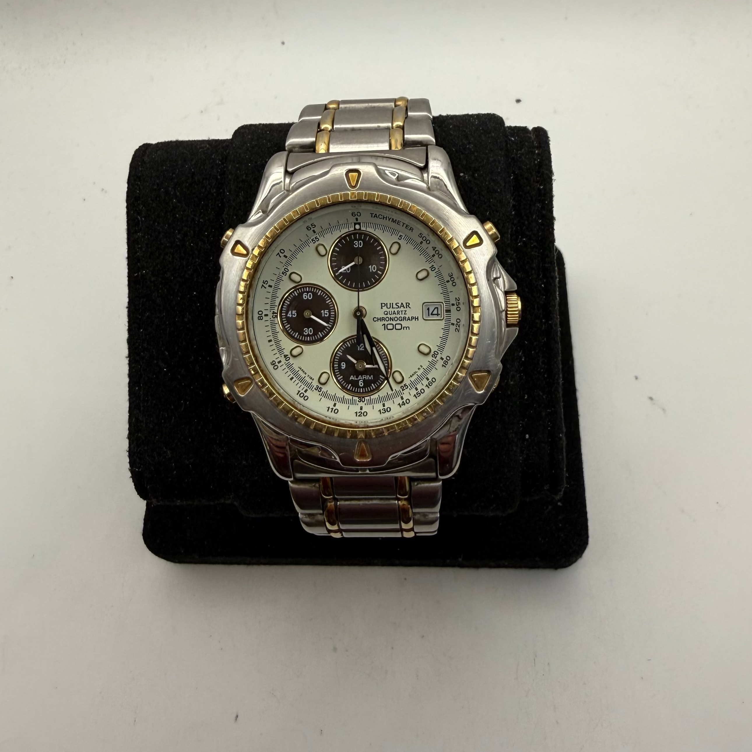 Pulsar Quartz Chronograph Alarm 100m Two-Tone Men's Watch (Fully Tested and Working)- £55.00