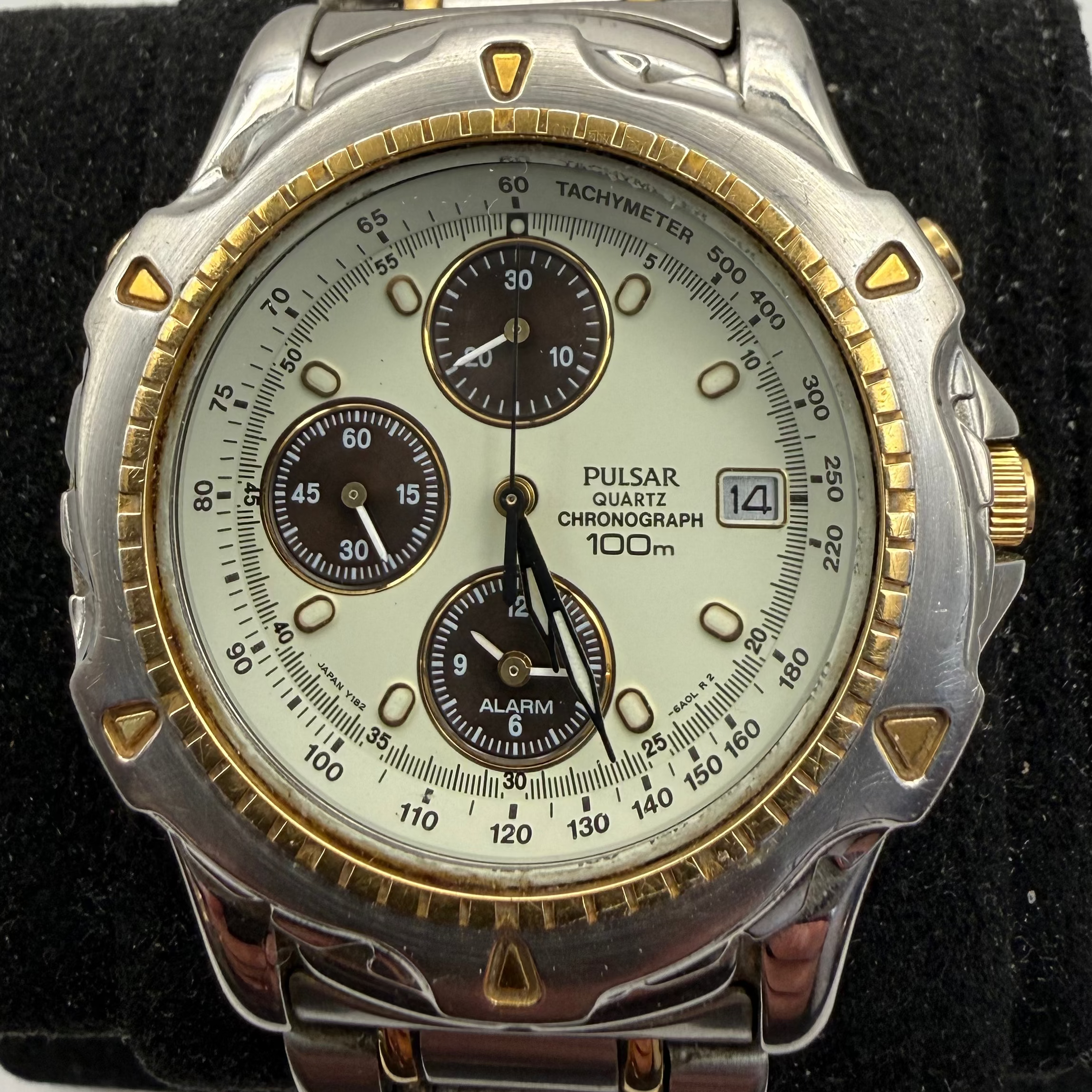 Pulsar Quartz Chronograph Alarm 100m Two-Tone Men's Watch (Fully Tested and Working)- £55.00