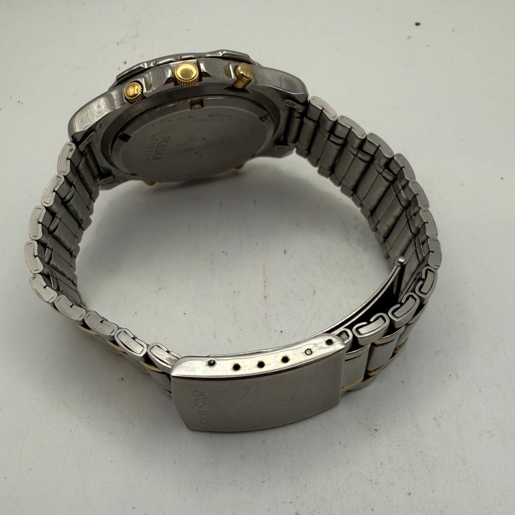 Pulsar Quartz Chronograph Alarm 100m Two-Tone Men's Watch (Fully Tested and Working)- £55.00
