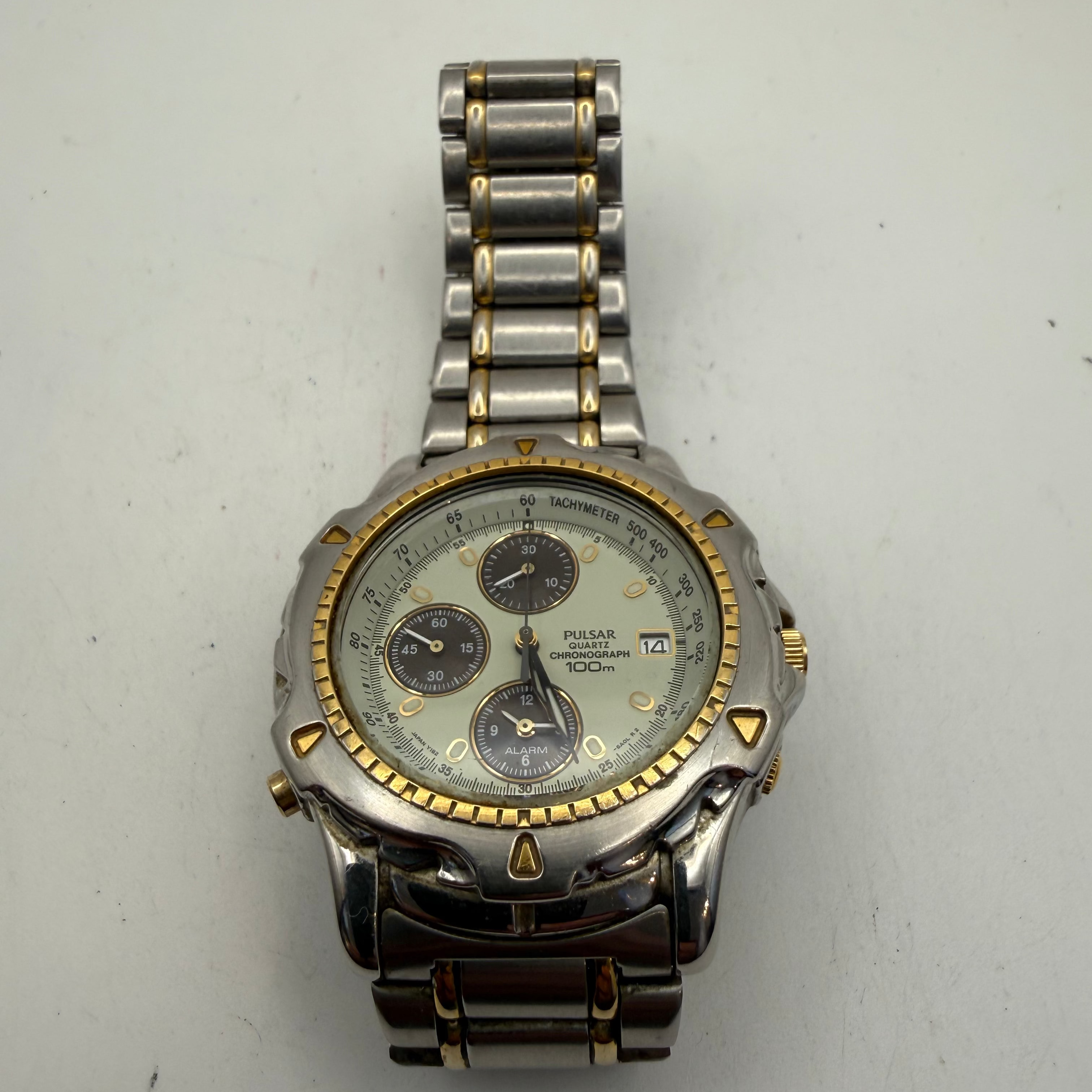 Pulsar Quartz Chronograph Alarm 100m Two-Tone Men's Watch (Fully Tested and Working)- £55.00