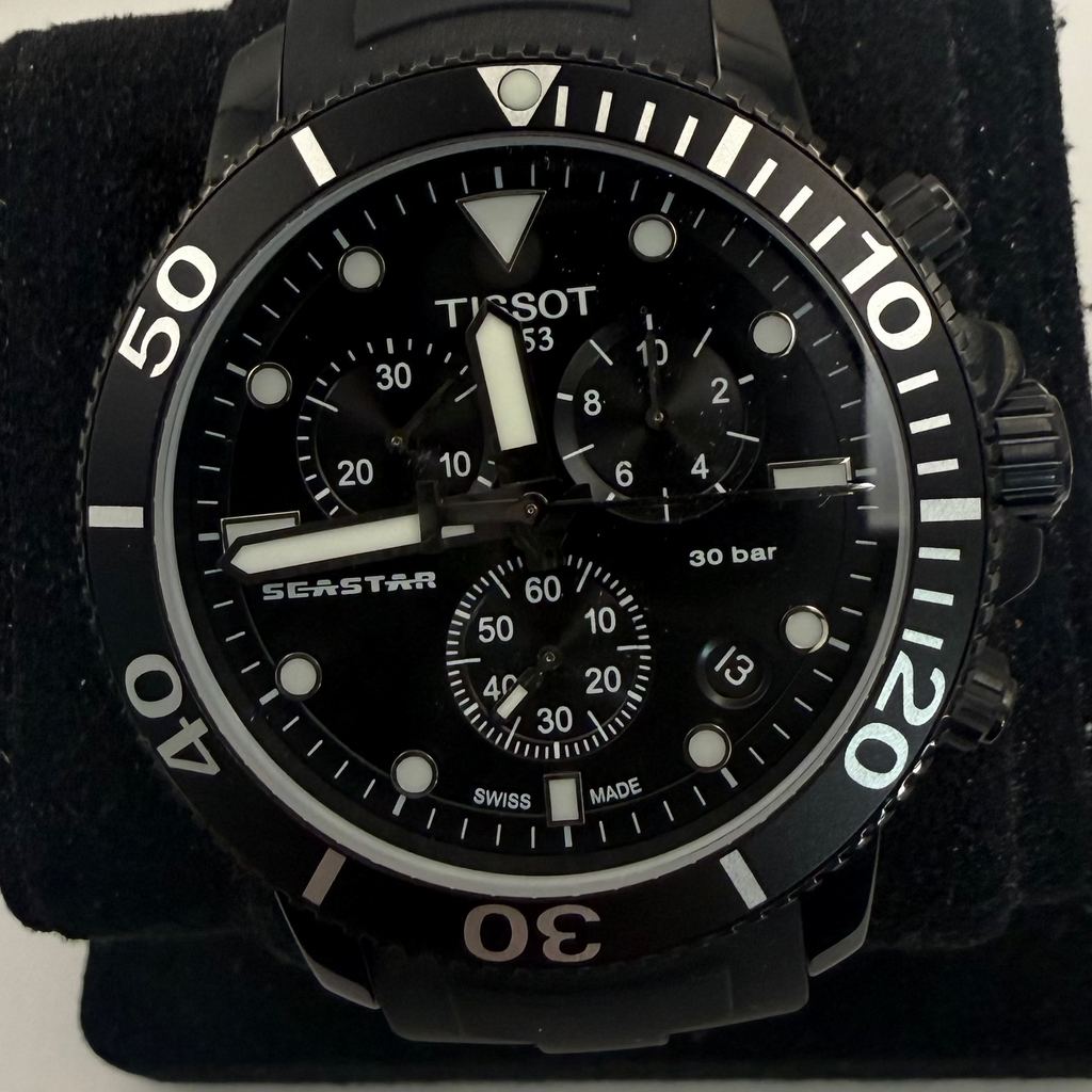 Tissot Seastar 1000 Chronograph Black PVD 30 Bar Men's Watch (Fully Tested and Working)- £300.00