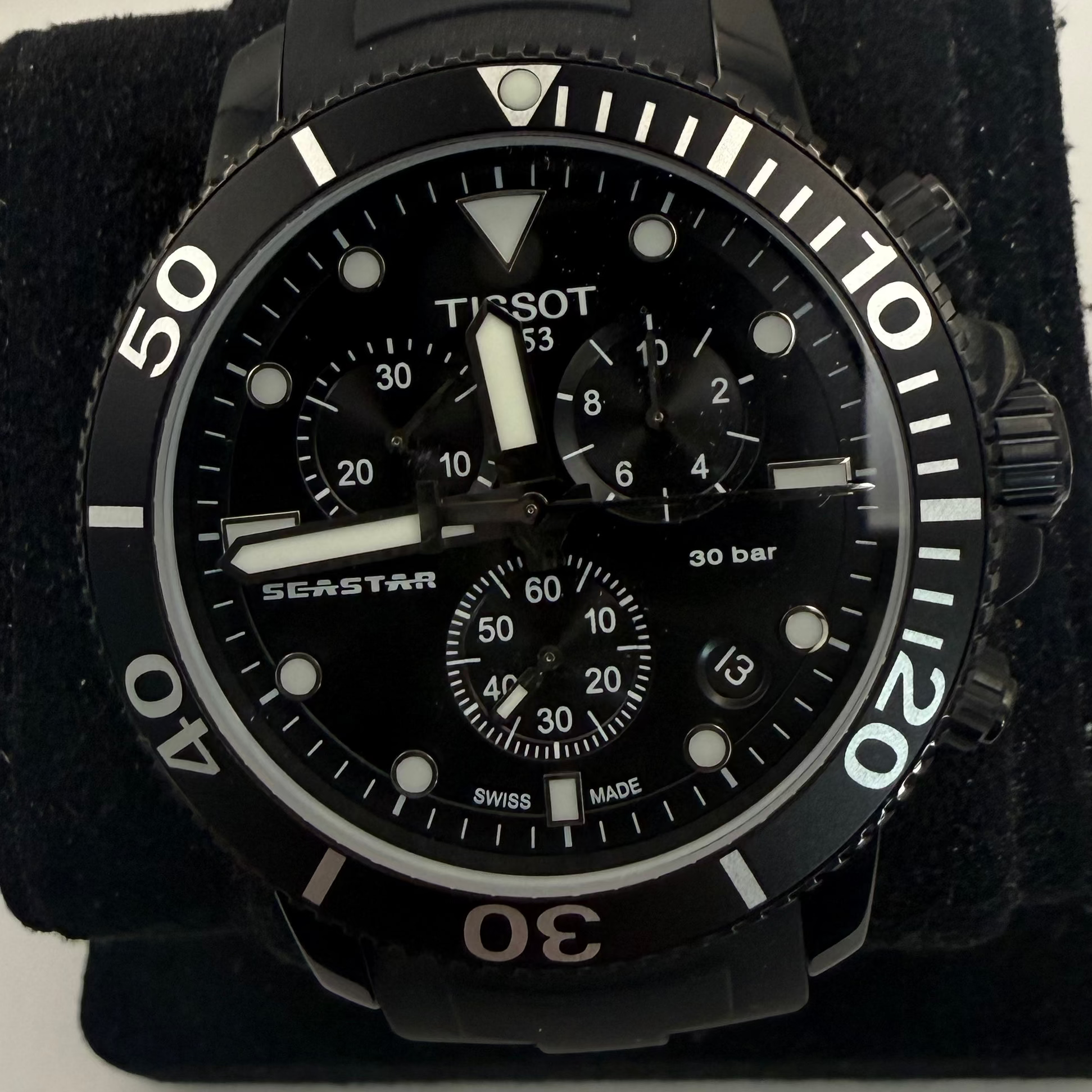 Tissot Seastar 1000 Chronograph Black PVD 30 Bar Men's Watch (Fully Tested and Working)- £300.00