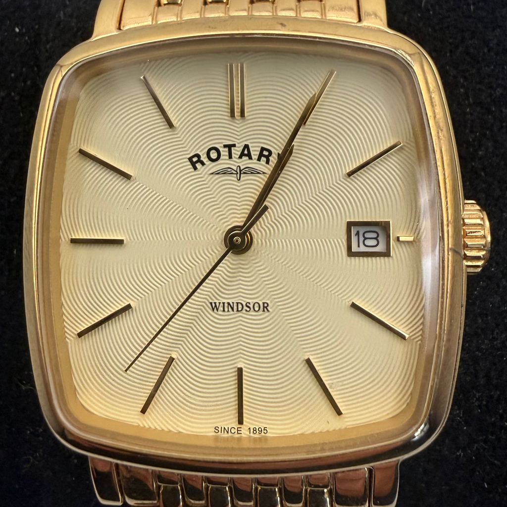 Rotary Windsor Gold Tone Date Men's Watch (Fully Tested and Working)- £65.00