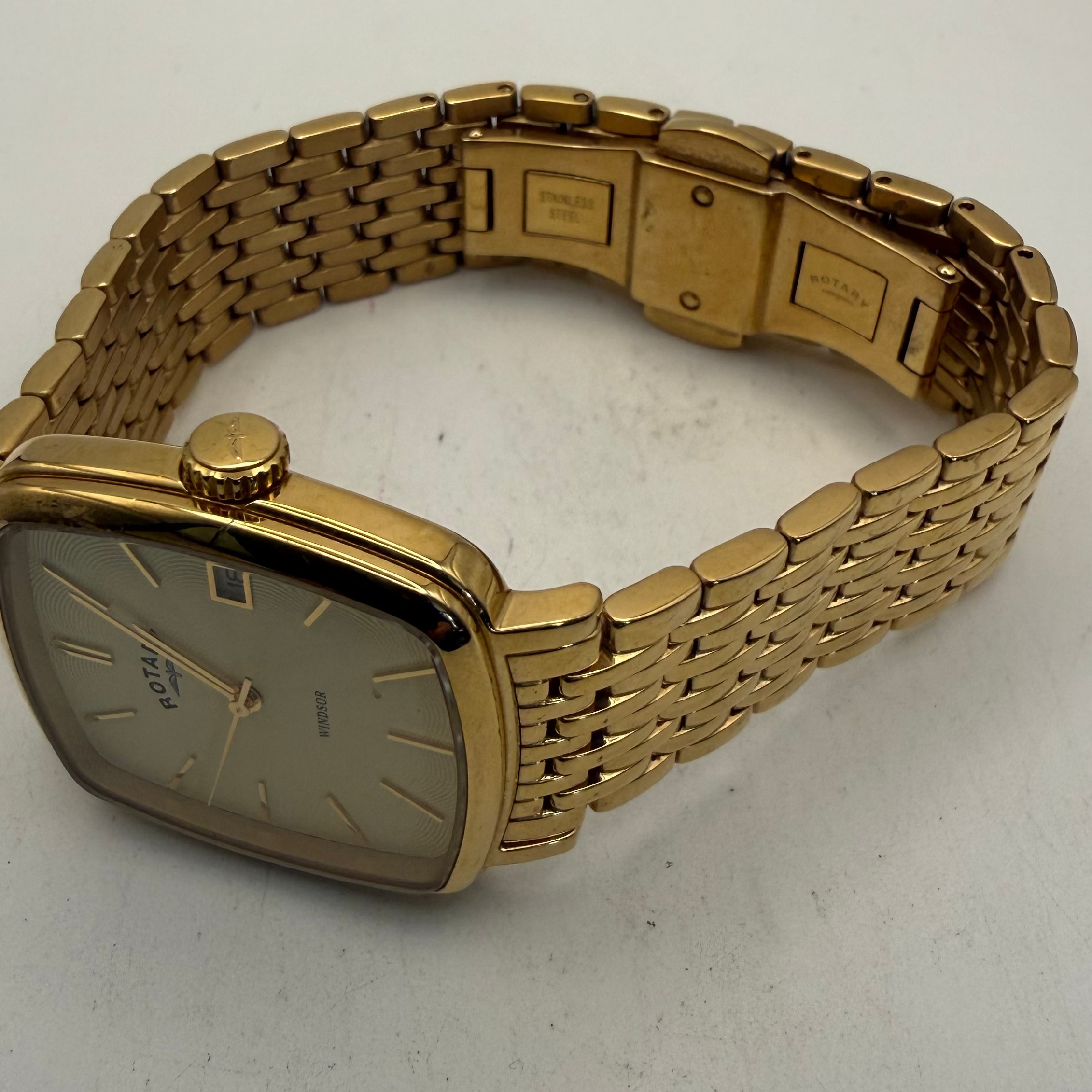 Rotary Windsor Gold Tone Date Men's Watch (Fully Tested and Working)- £65.00