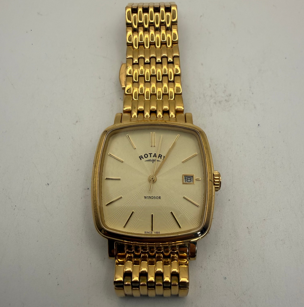 Rotary Windsor Gold Tone Date Men's Watch (Fully Tested and Working)- £65.00