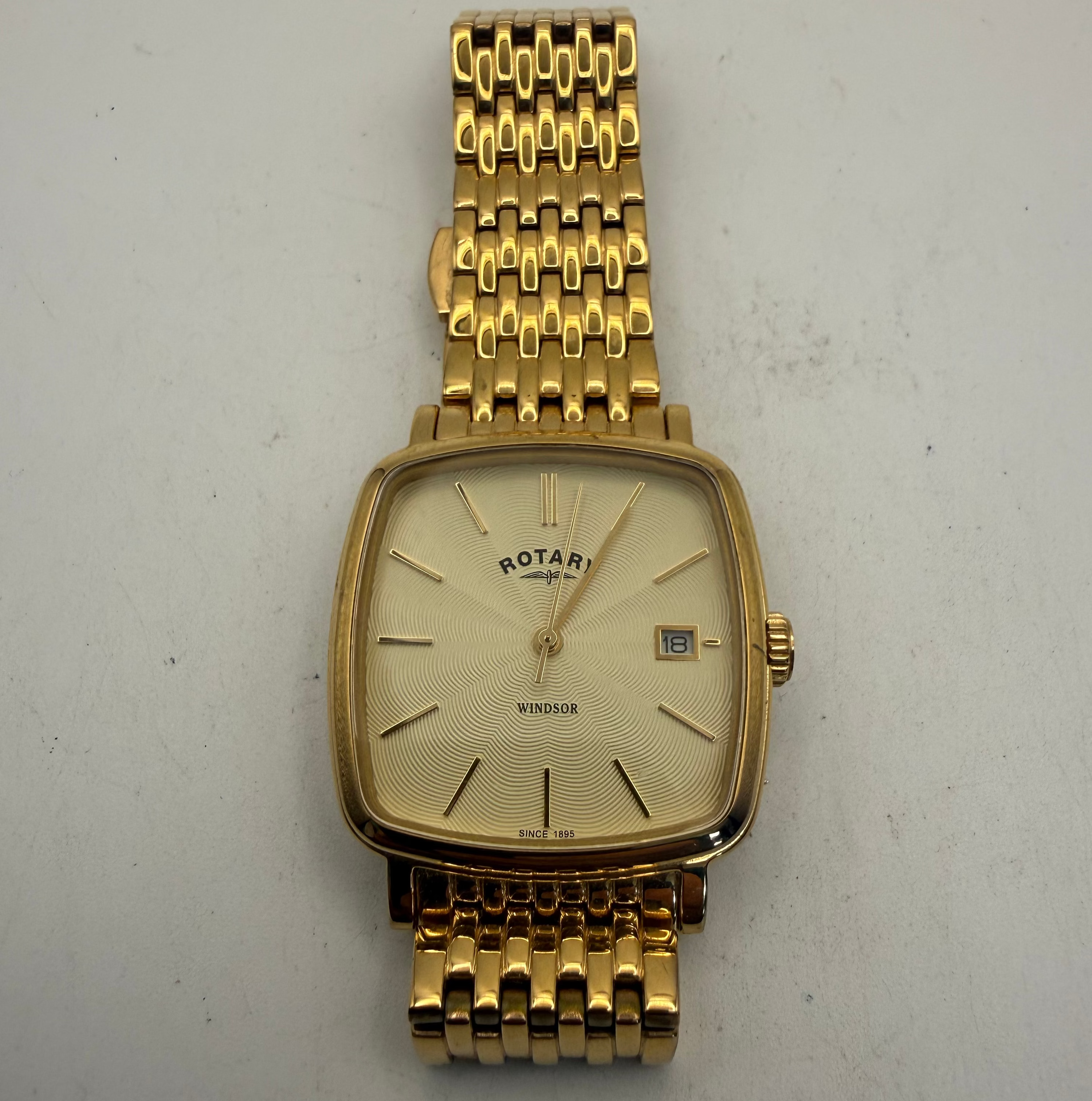 Rotary Windsor Gold Tone Date Men's Watch (Fully Tested and Working)- £65.00