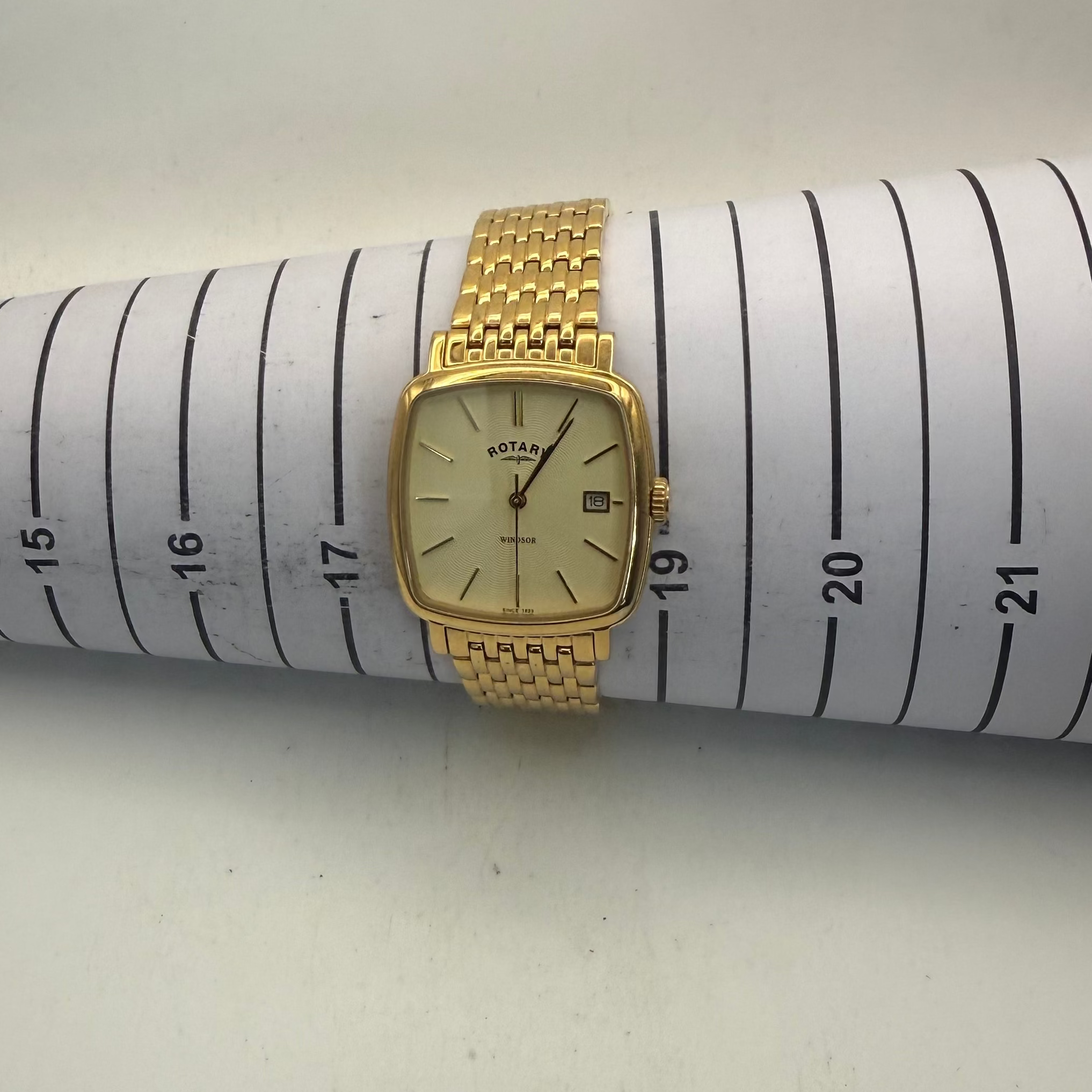 Rotary Windsor Gold Tone Date Men's Watch (Fully Tested and Working)- £65.00