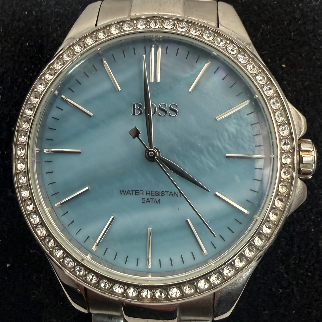 Hugo Boss Ladies Blue Mother of Pearl Crystal Bezel Watch (Fully Tested and Working)- £45.00