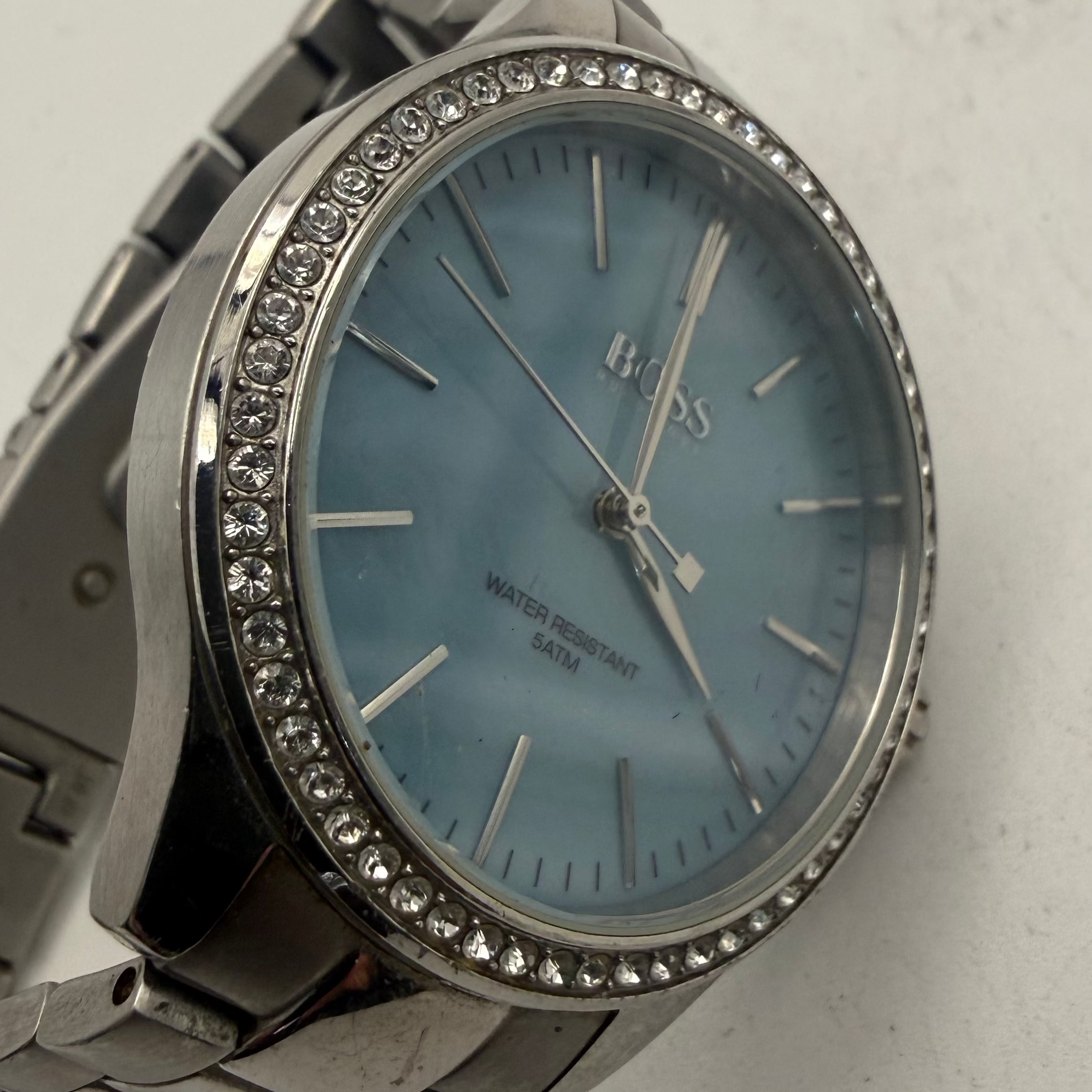 Hugo Boss Ladies Blue Mother of Pearl Crystal Bezel Watch (Fully Tested and Working)- £45.00