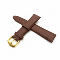 Leather Strap 20mm Genuine Leather Watch Strap – Brown with Gold Buckle- £7.99