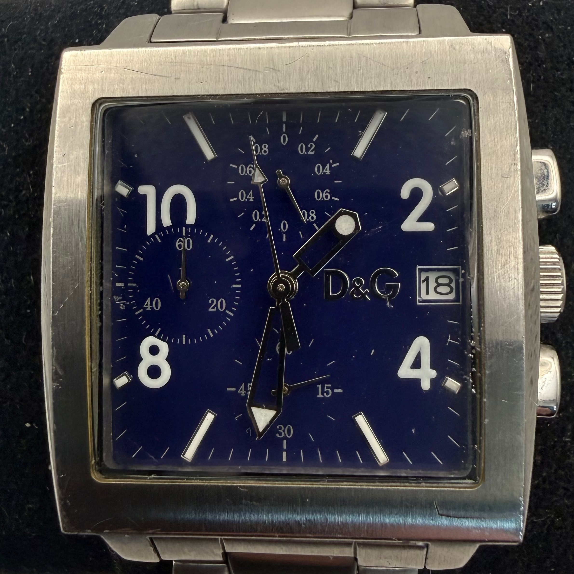 Dolce & Gabbana D&G Time Blue Chronograph Date Watch (Fully Tested and Working)- £50.00