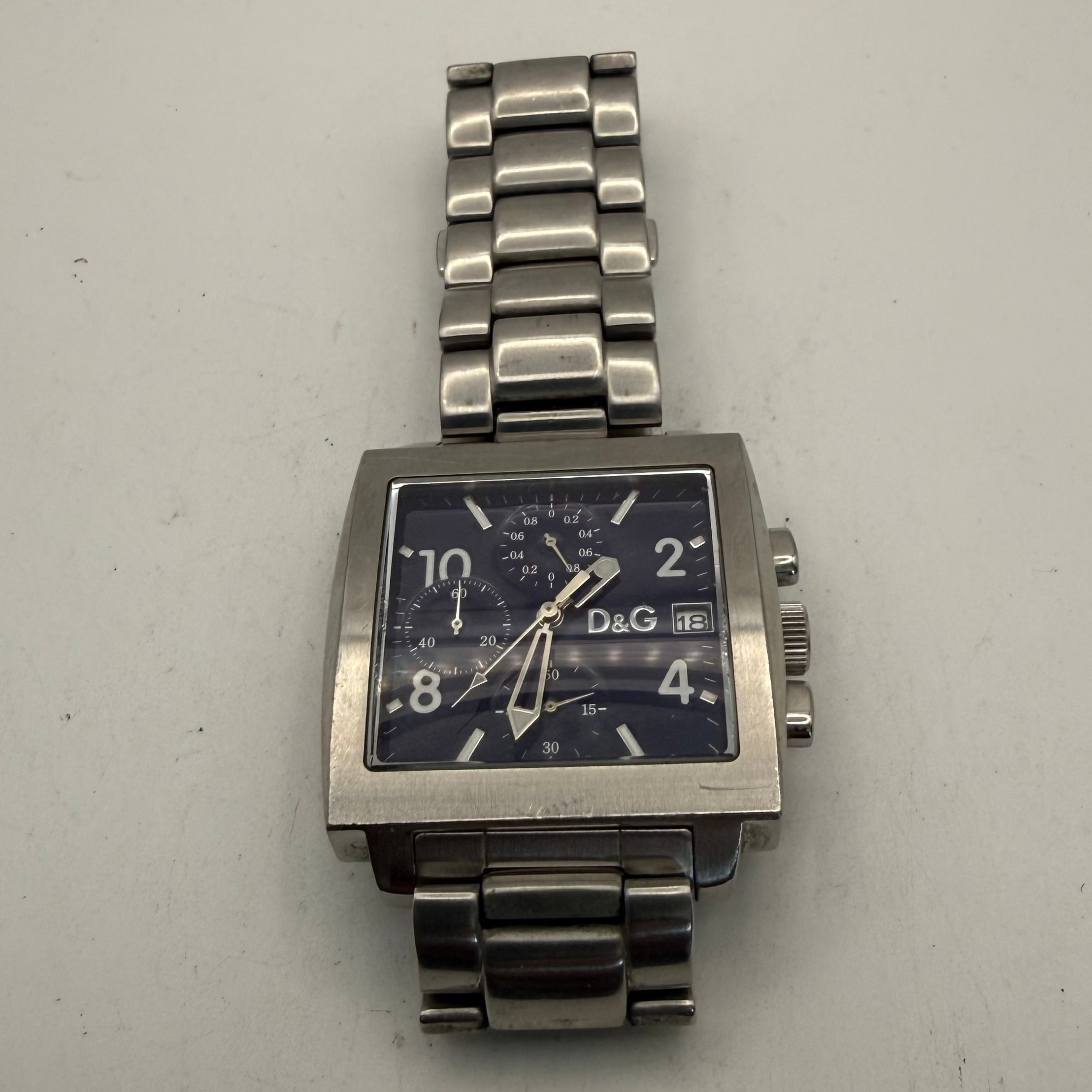 Dolce & Gabbana D&G Time Blue Chronograph Date Watch (Fully Tested and Working)- £50.00
