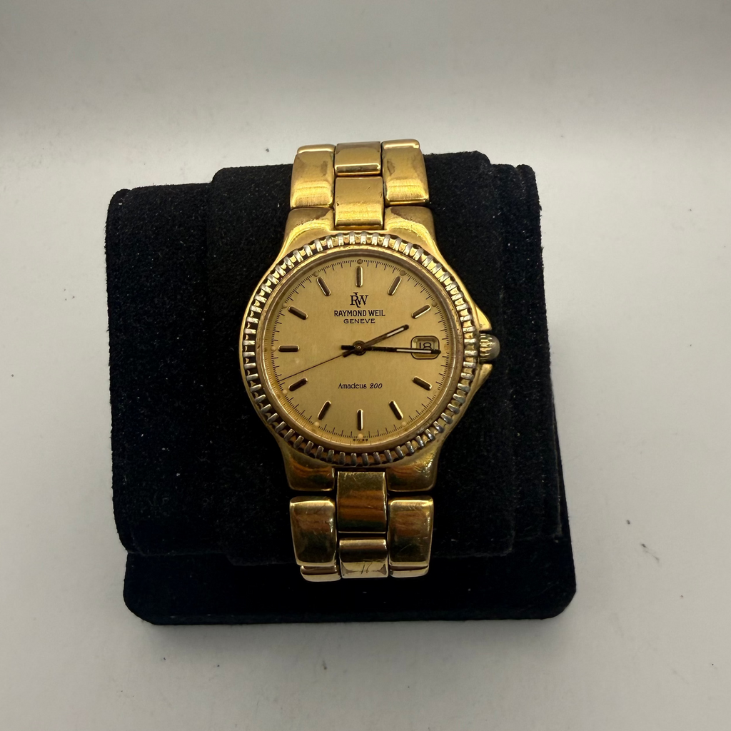 Raymond Weil Amadeus 200 Gold Tone Date Quartz Watch 9205-1 (Fully Tested and Working)- £90.00