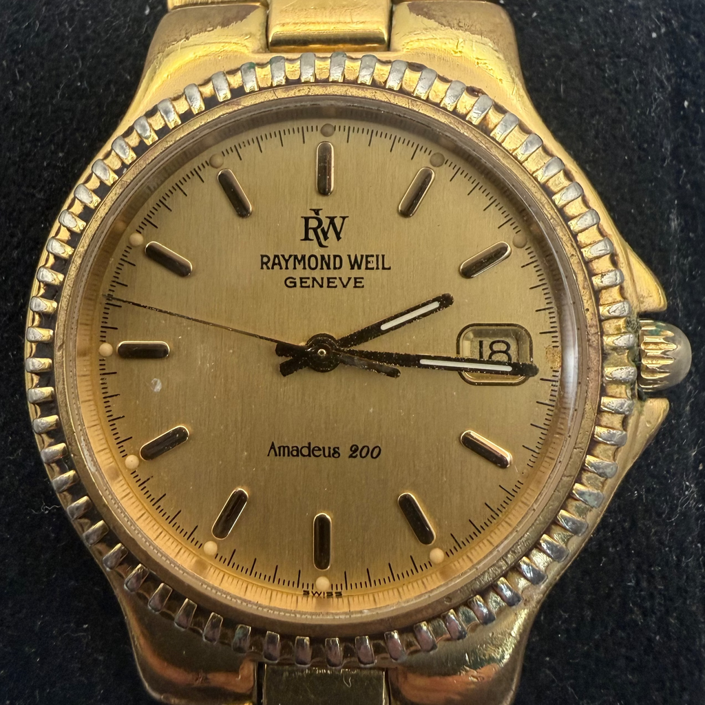 Raymond Weil Amadeus 200 Gold Tone Date Quartz Watch 9205-1 (Fully Tested and Working)- £90.00