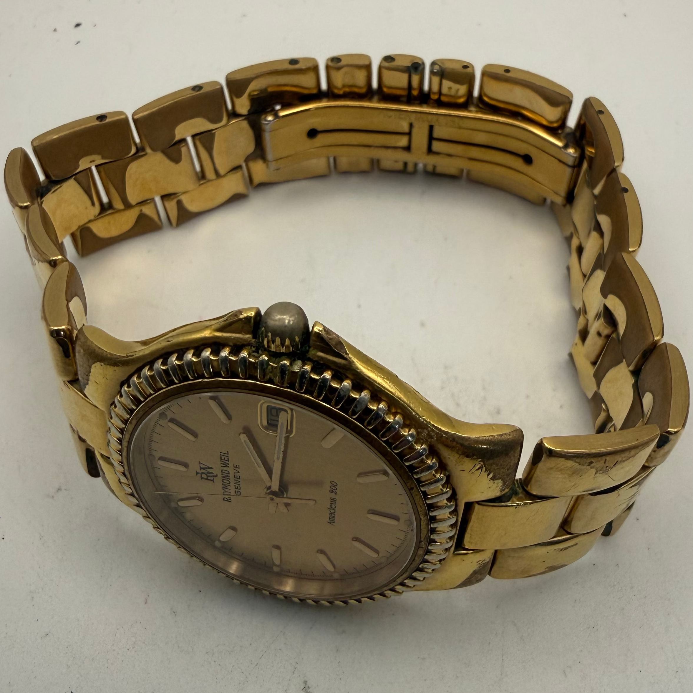 Raymond Weil Amadeus 200 Gold Tone Date Quartz Watch 9205-1 (Fully Tested and Working)- £90.00