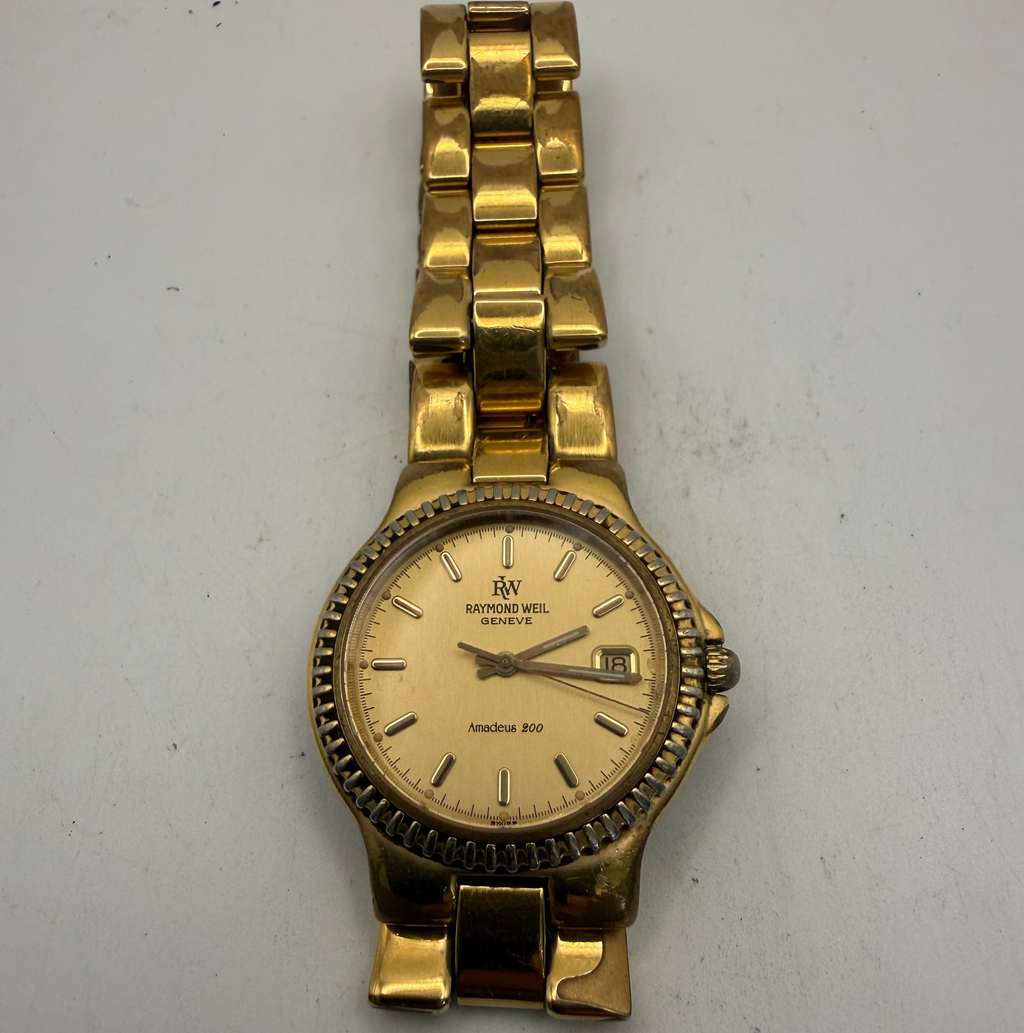 Raymond Weil Amadeus 200 Gold Tone Date Quartz Watch 9205-1 (Fully Tested and Working)- £90.00