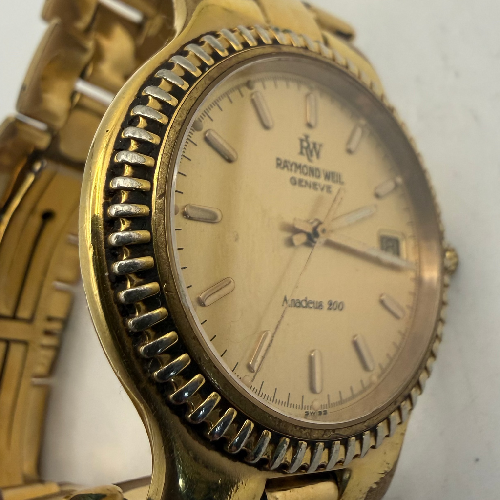 Raymond Weil Amadeus 200 Gold Tone Date Quartz Watch 9205-1 (Fully Tested and Working)- £90.00