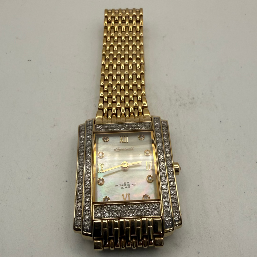 Ingersoll Diamond IG0002DM Gold Tone Mother of Pearl Swiss Quartz Watch (Fully Tested and Working)- £110.00