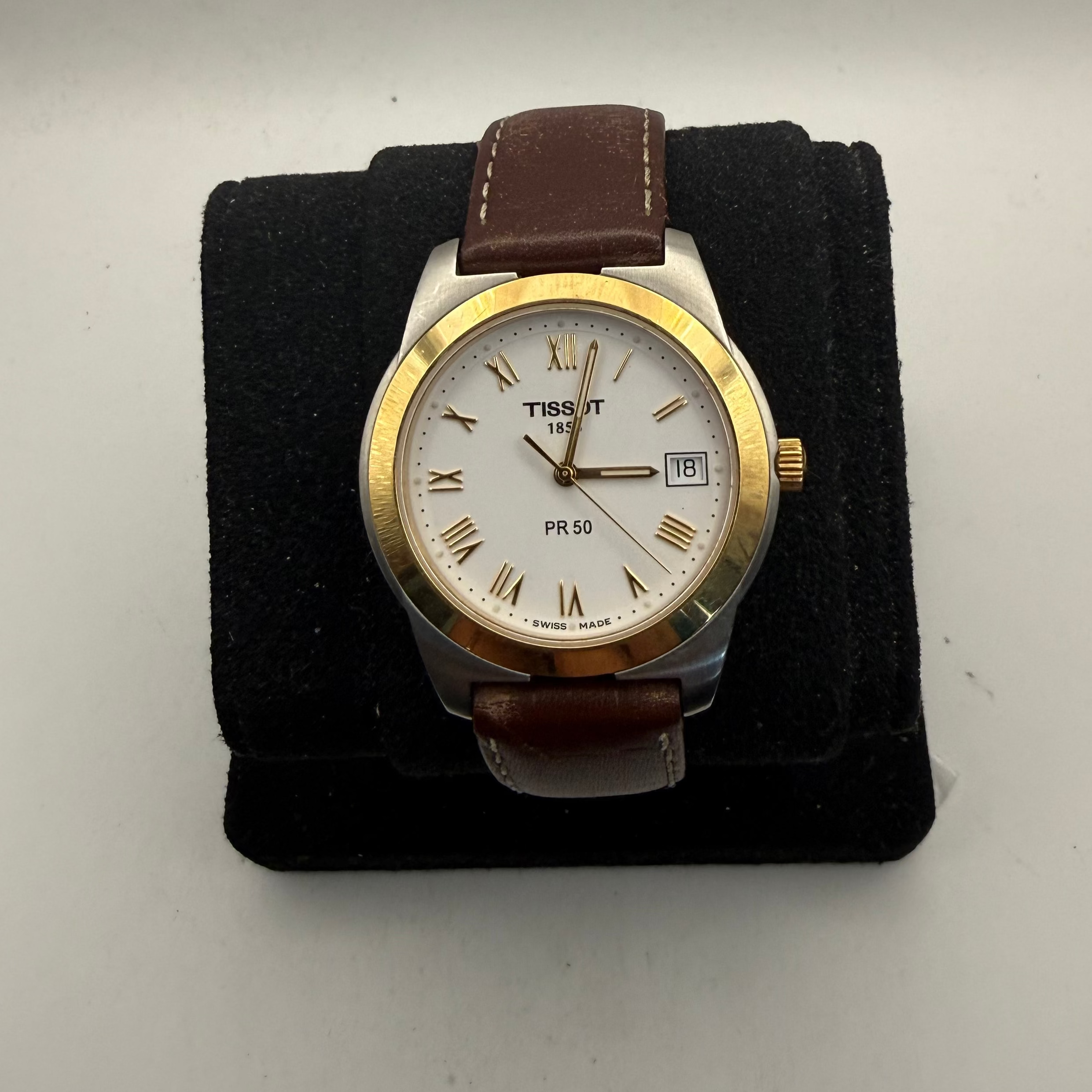 Tissot PR 50 Two-Tone White Dial Swiss Quartz Leather Strap Watch (Fully Tested and Working)- £120.00