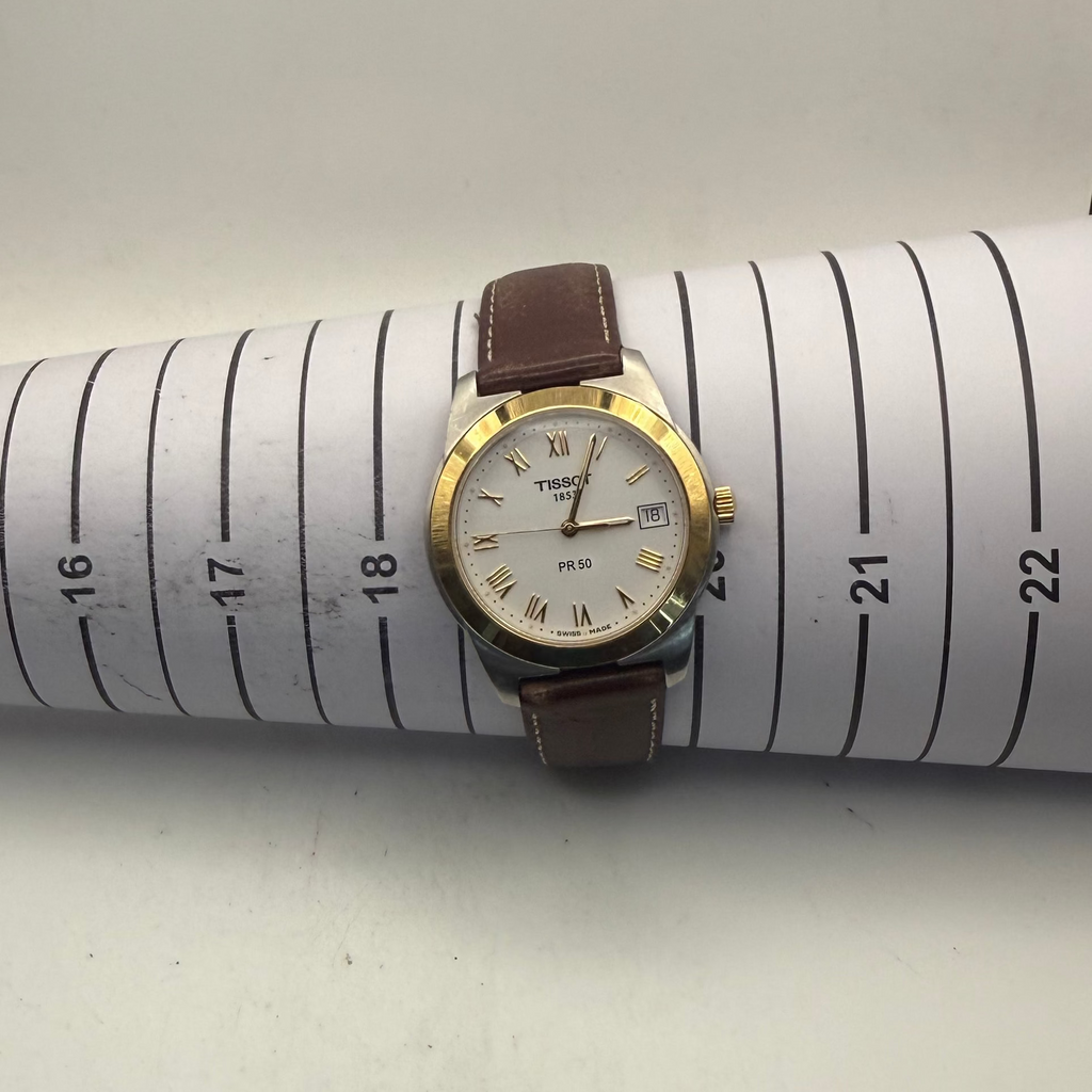 Tissot PR 50 Two-Tone White Dial Swiss Quartz Leather Strap Watch (Fully Tested and Working)- £120.00