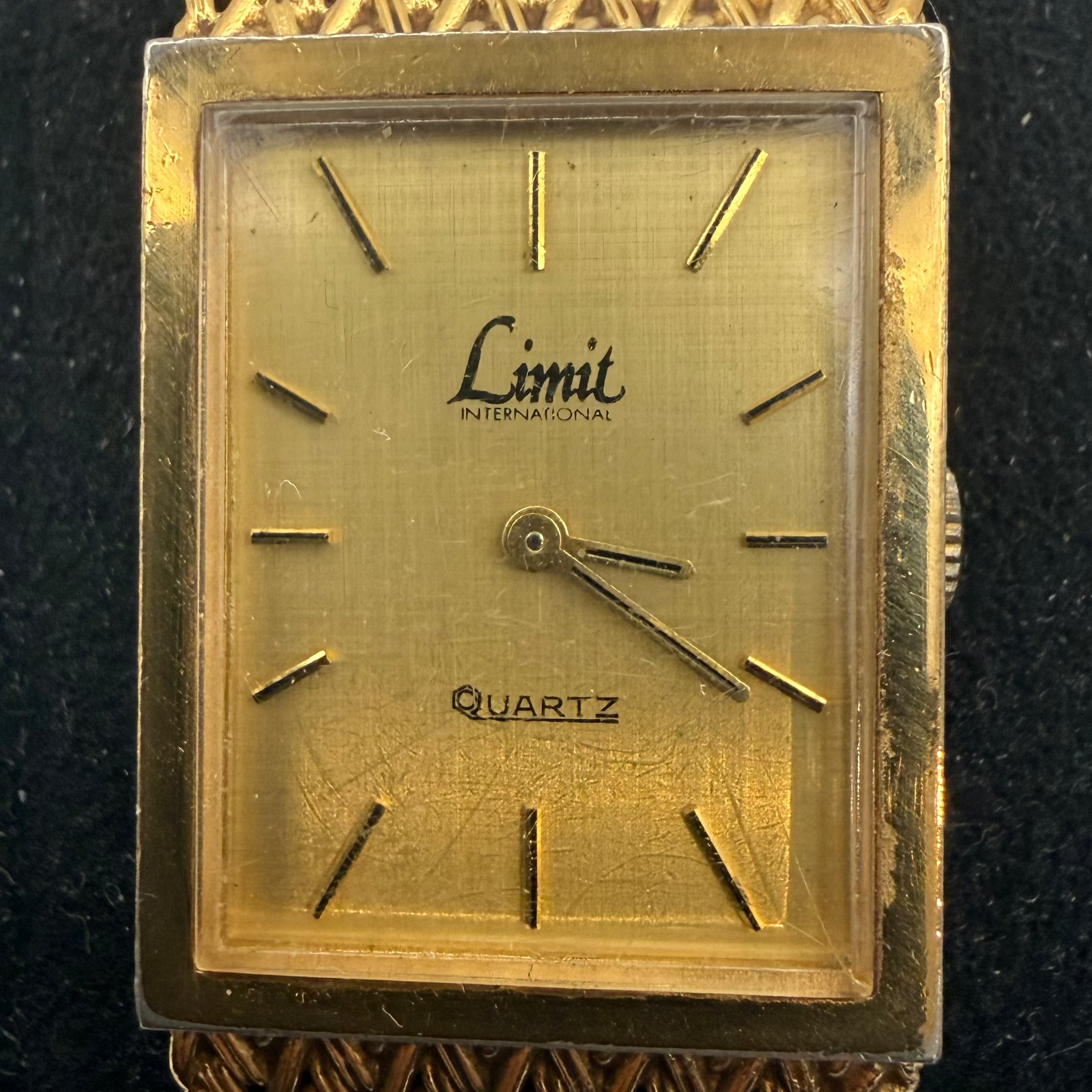 Limit International Gold Tone Rectangular Quartz Vintage Bracelet Watch (Fully Tested and Working)- £35.00