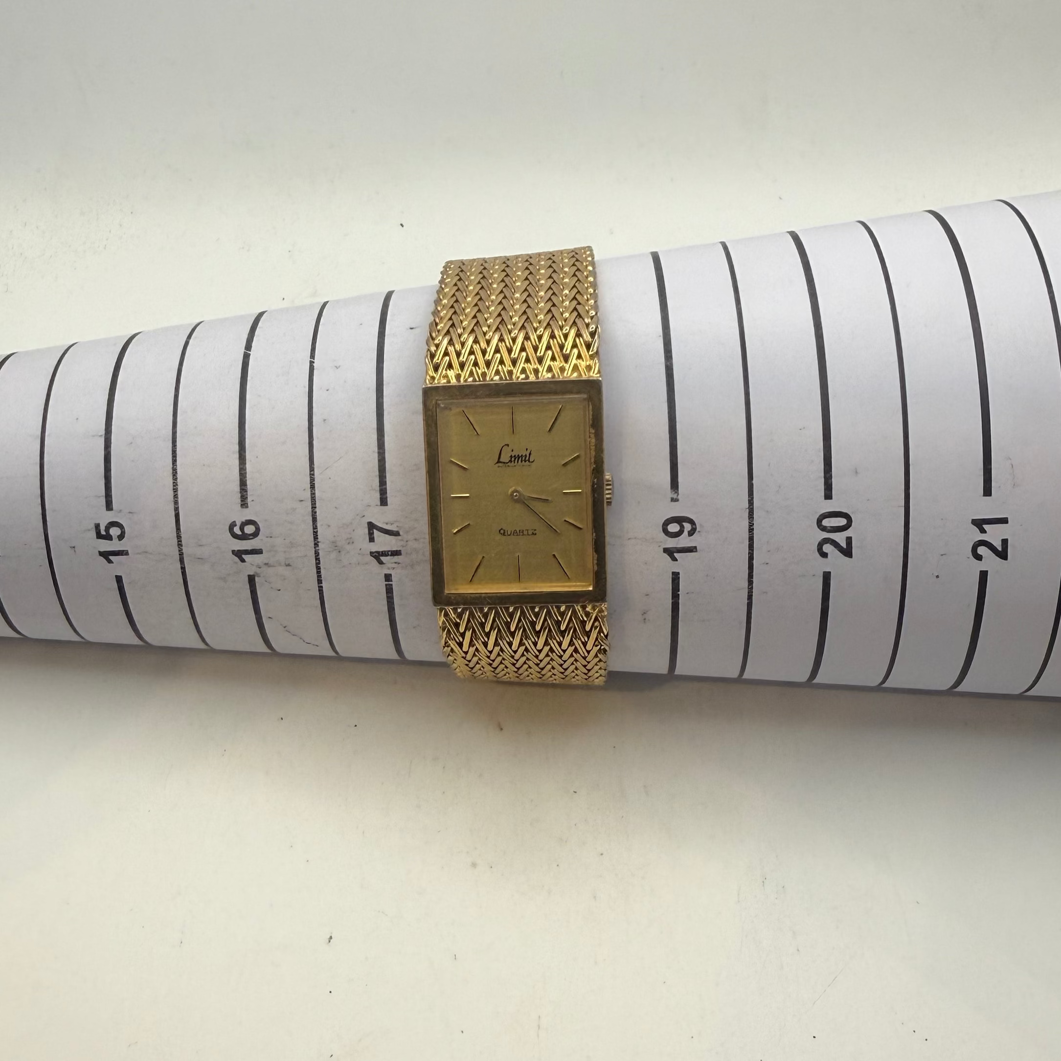 Limit International Gold Tone Rectangular Quartz Vintage Bracelet Watch (Fully Tested and Working)- £35.00