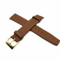 Strap Leather 18mm Brown Leather Watch Strap with Gold Buckle- £7.99
