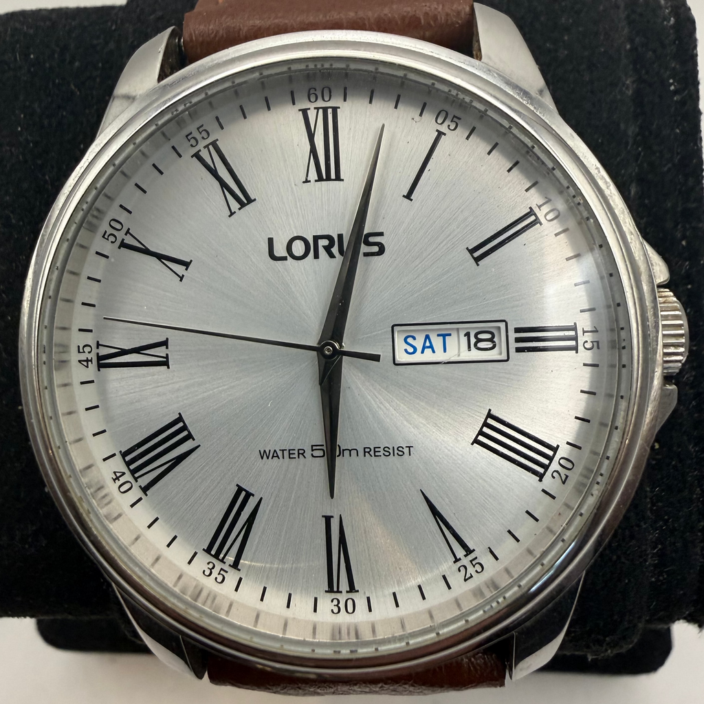 Lorus VX43-X093 Silver Dial Day/Date Quartz Men's Watch (Fully Tested and Working)- £40.00