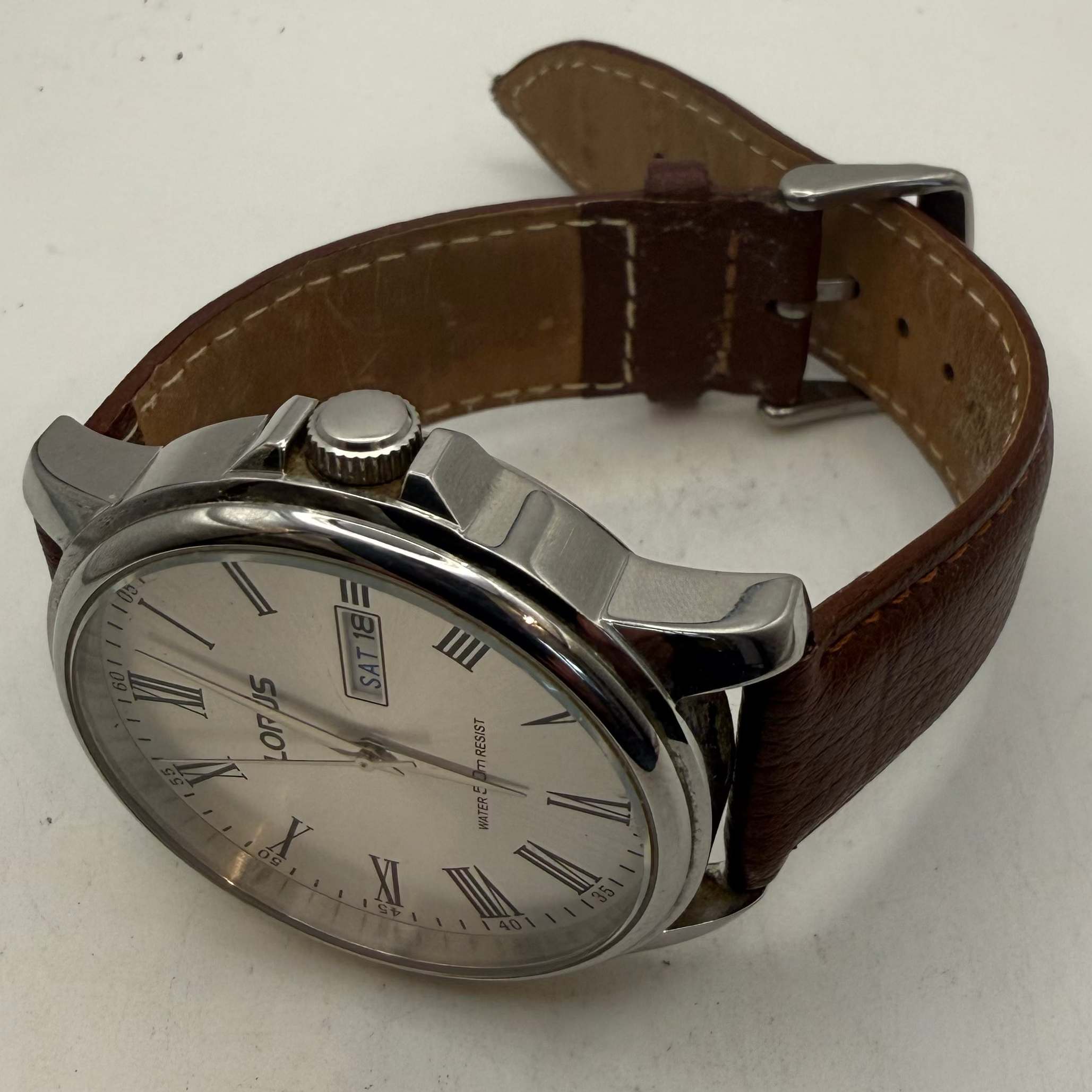 Lorus VX43-X093 Silver Dial Day/Date Quartz Men's Watch (Fully Tested and Working)- £40.00