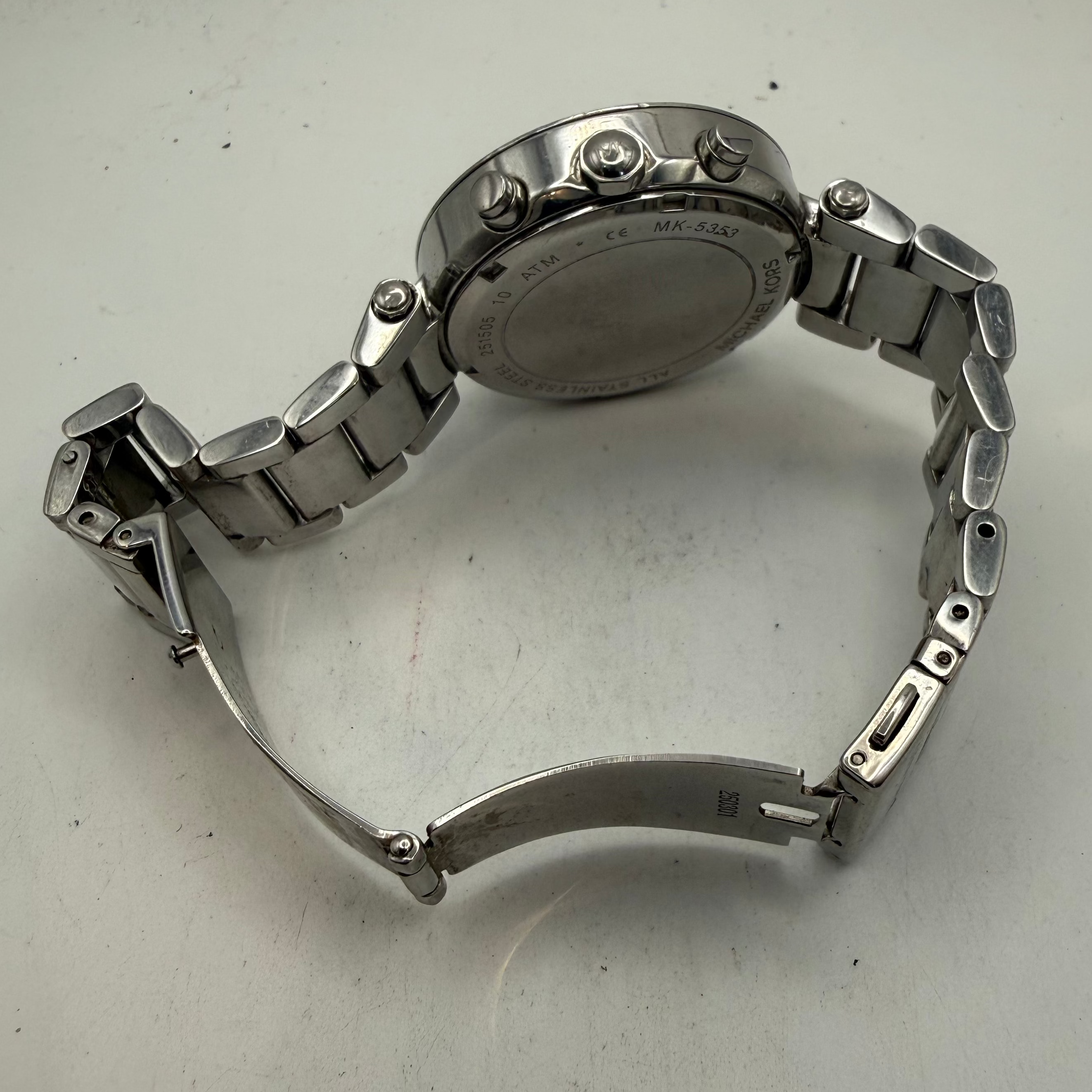 Michael Kors Parker Silver Chronograph Crystal Bezel Ladies Watch (Fully Tested and Working)- £35.00
