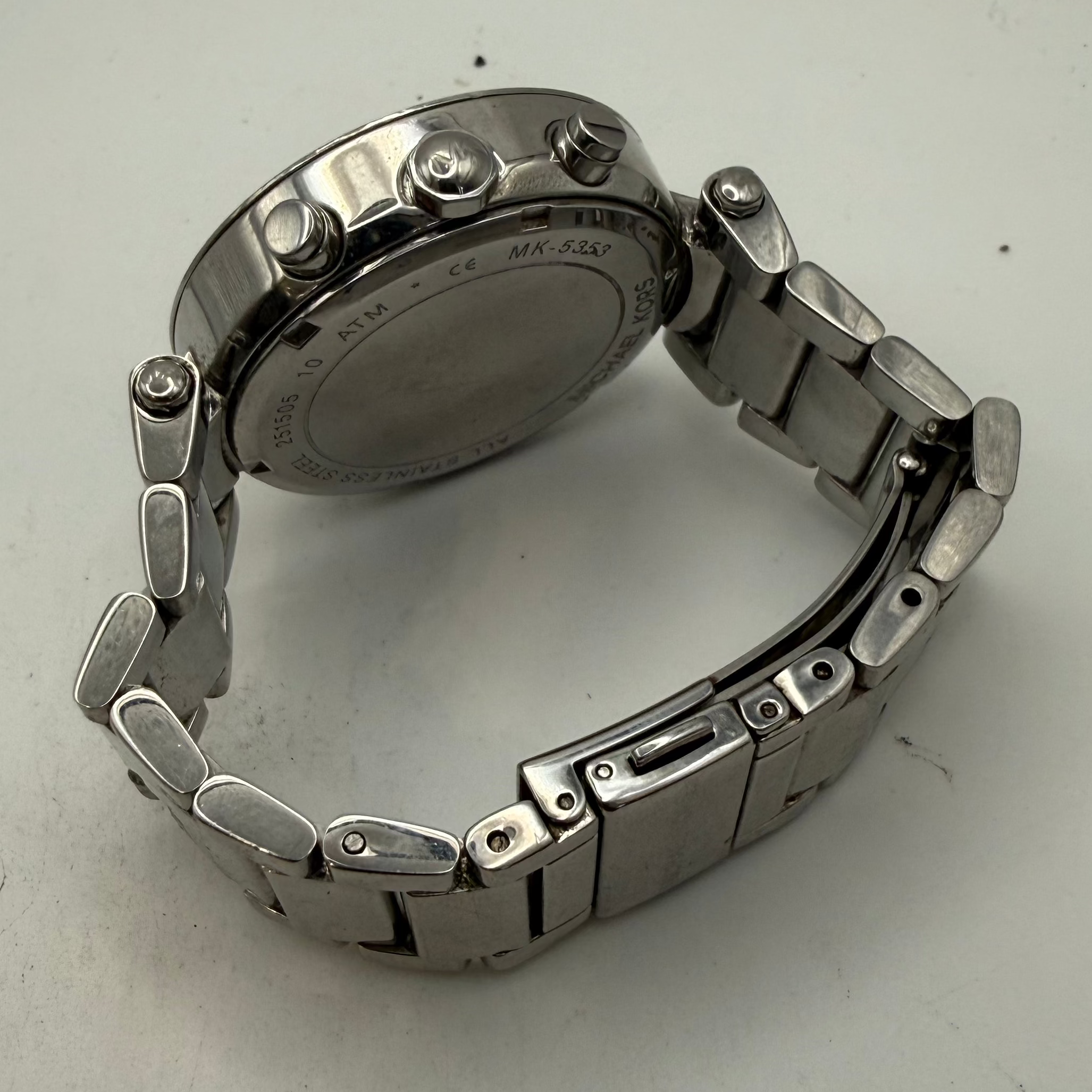 Michael Kors Parker Silver Chronograph Crystal Bezel Ladies Watch (Fully Tested and Working)- £35.00