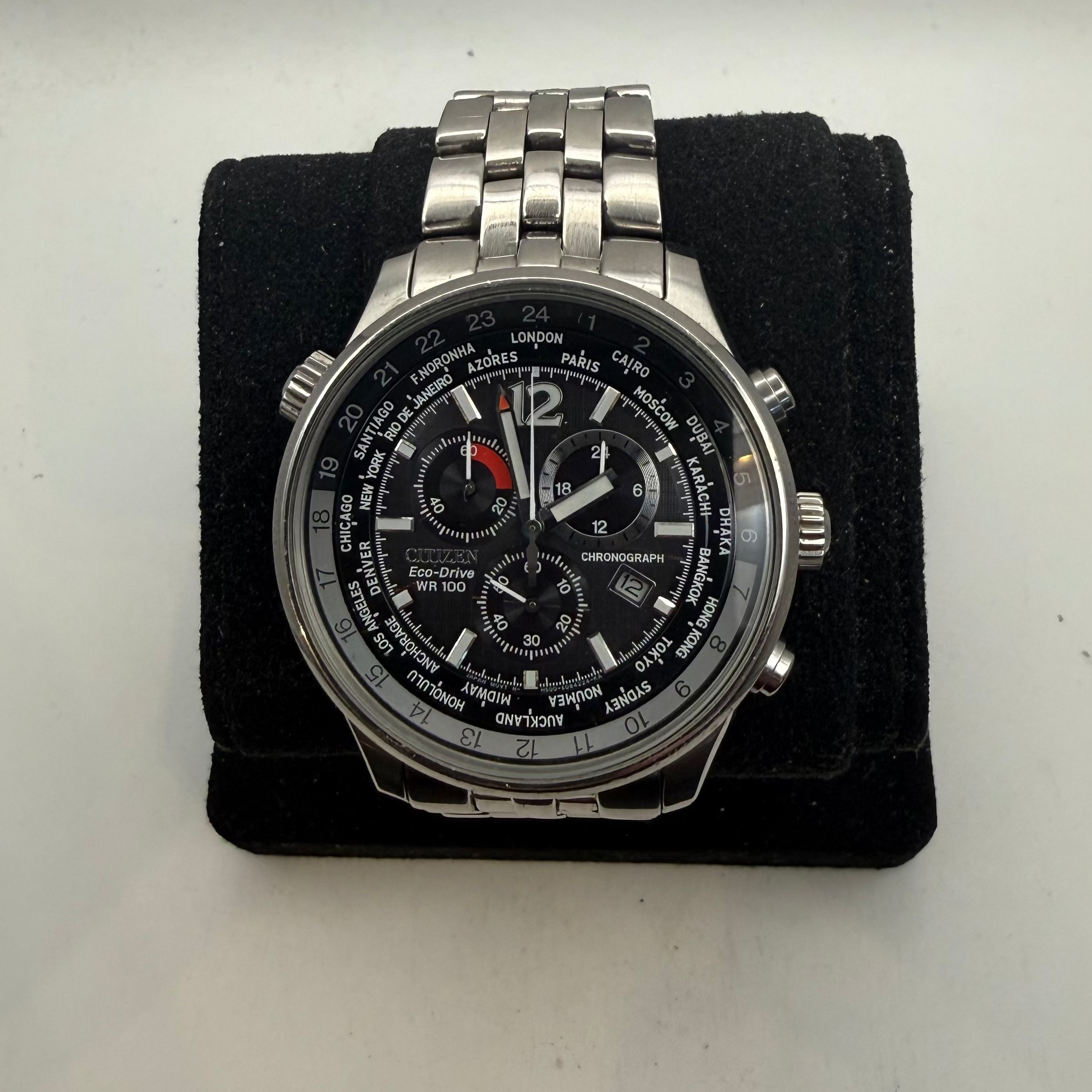 Citizen Eco-Drive World Time Chronograph Men's Watch WR100 (Fully Tested and Working)- £150.00
