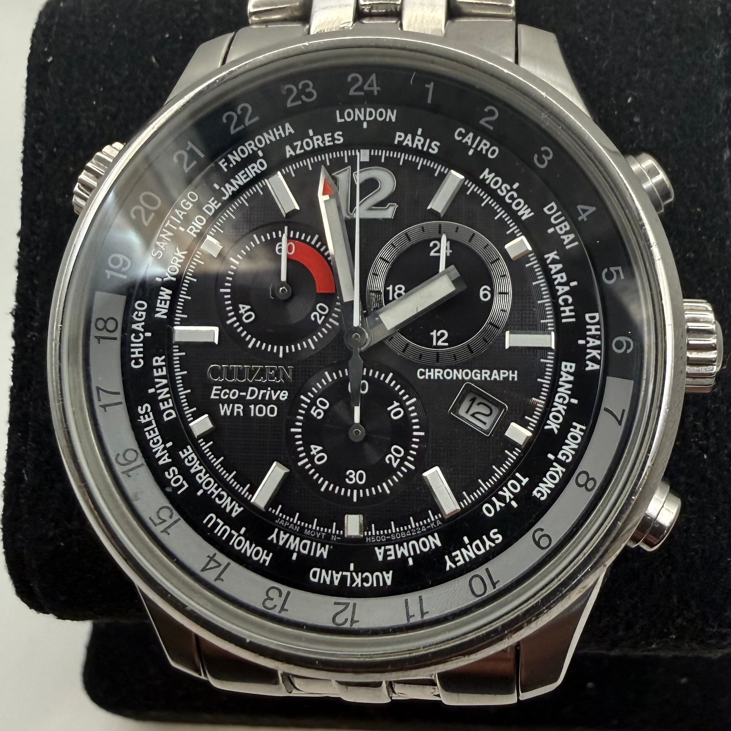 Citizen Eco-Drive World Time Chronograph Men's Watch WR100 (Fully Tested and Working)- £150.00