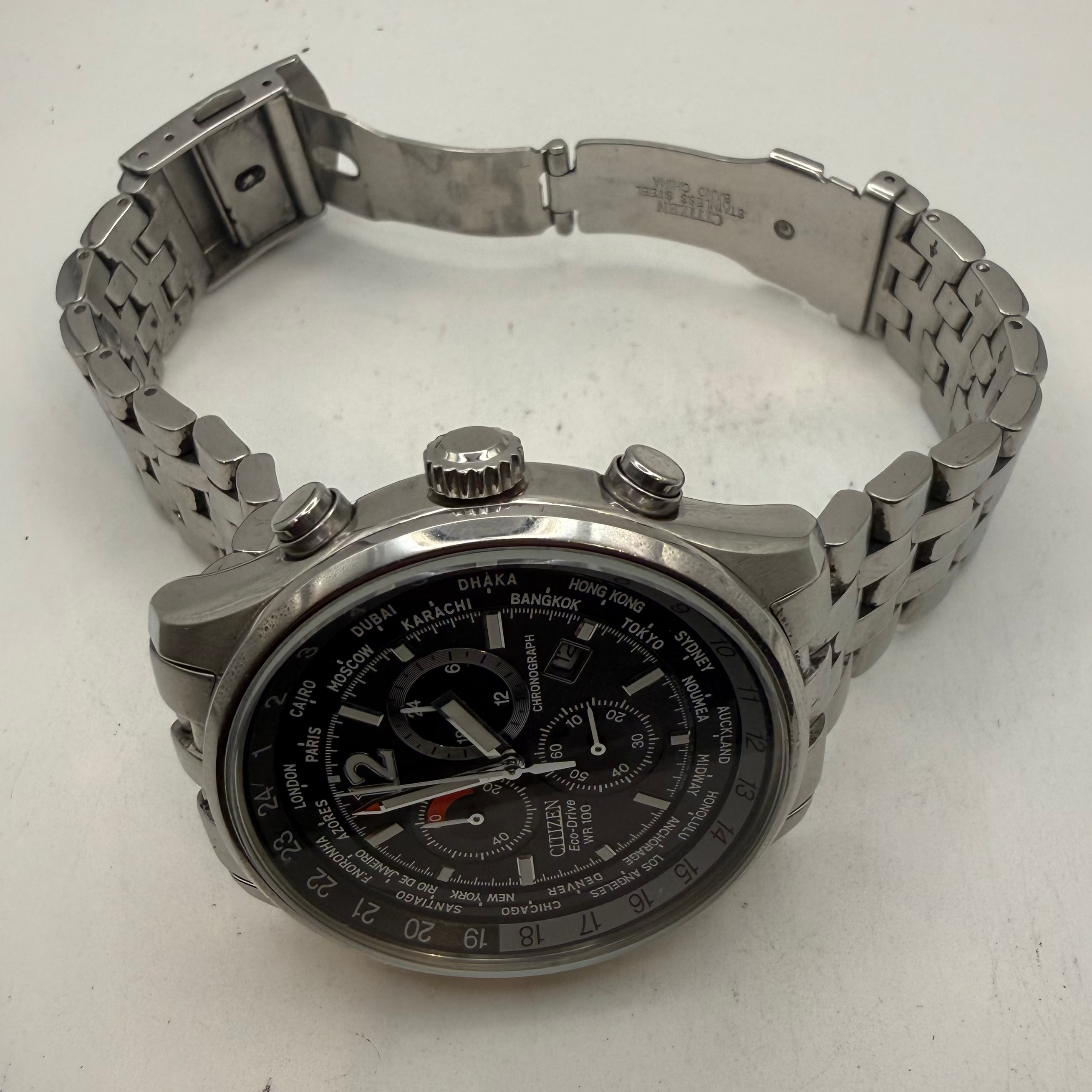 Citizen Eco-Drive World Time Chronograph Men's Watch WR100 (Fully Tested and Working)- £150.00