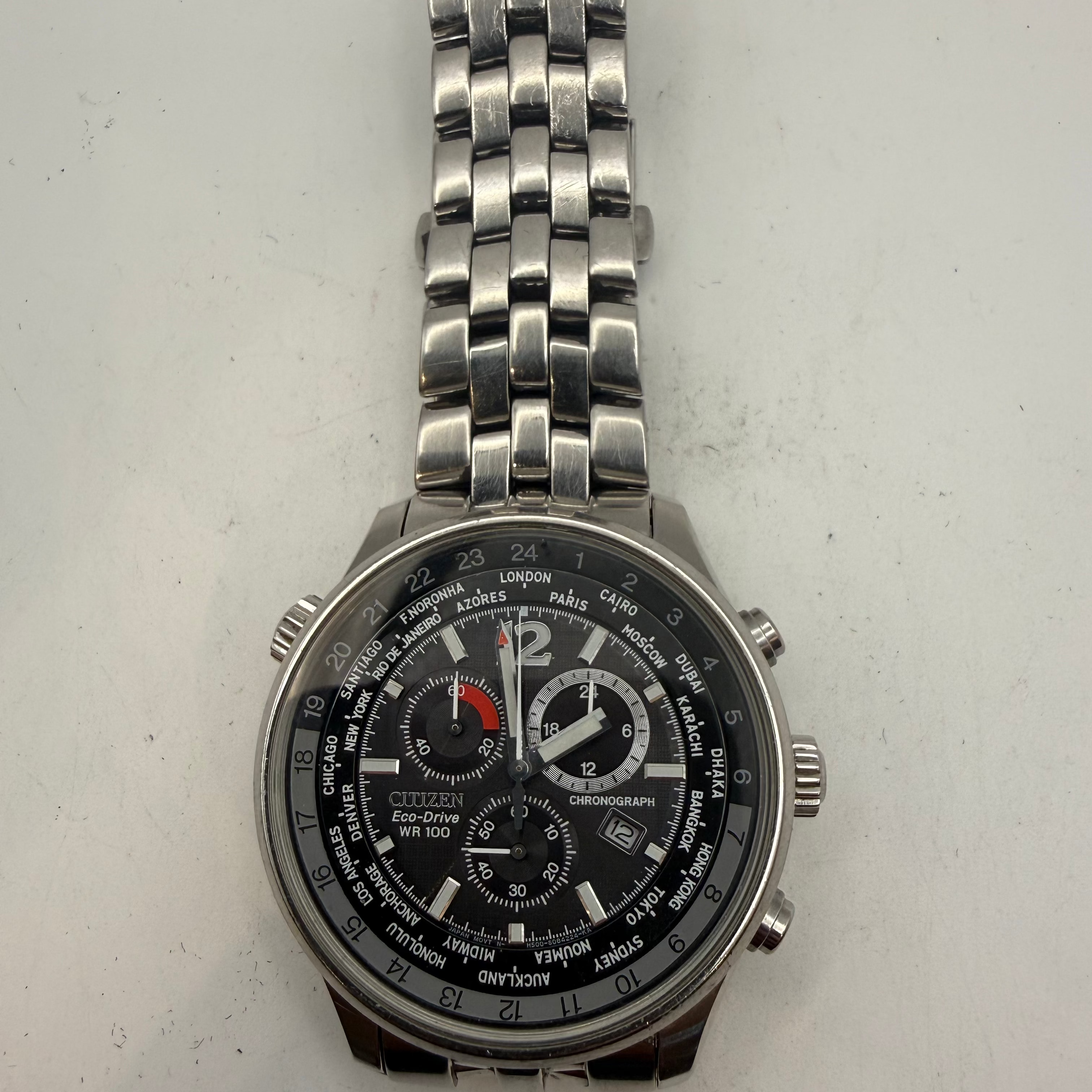 Citizen Eco-Drive World Time Chronograph Men's Watch WR100 (Fully Tested and Working)- £150.00