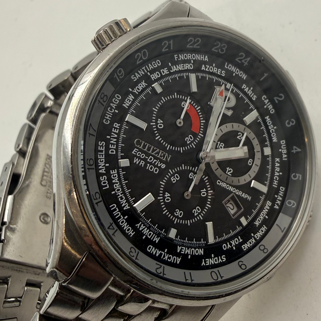 Citizen Eco-Drive World Time Chronograph Men's Watch WR100 (Fully Tested and Working)- £150.00