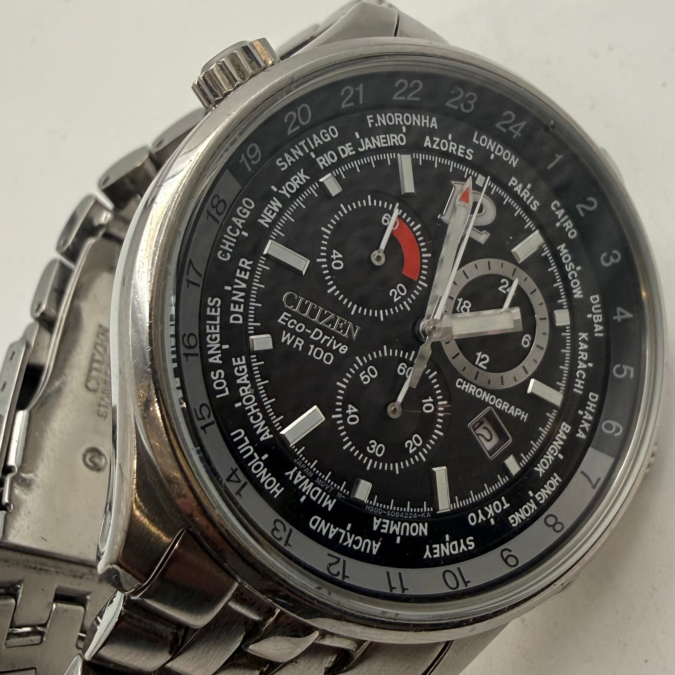 Citizen Eco-Drive World Time Chronograph Men's Watch WR100 (Fully Tested and Working)- £150.00