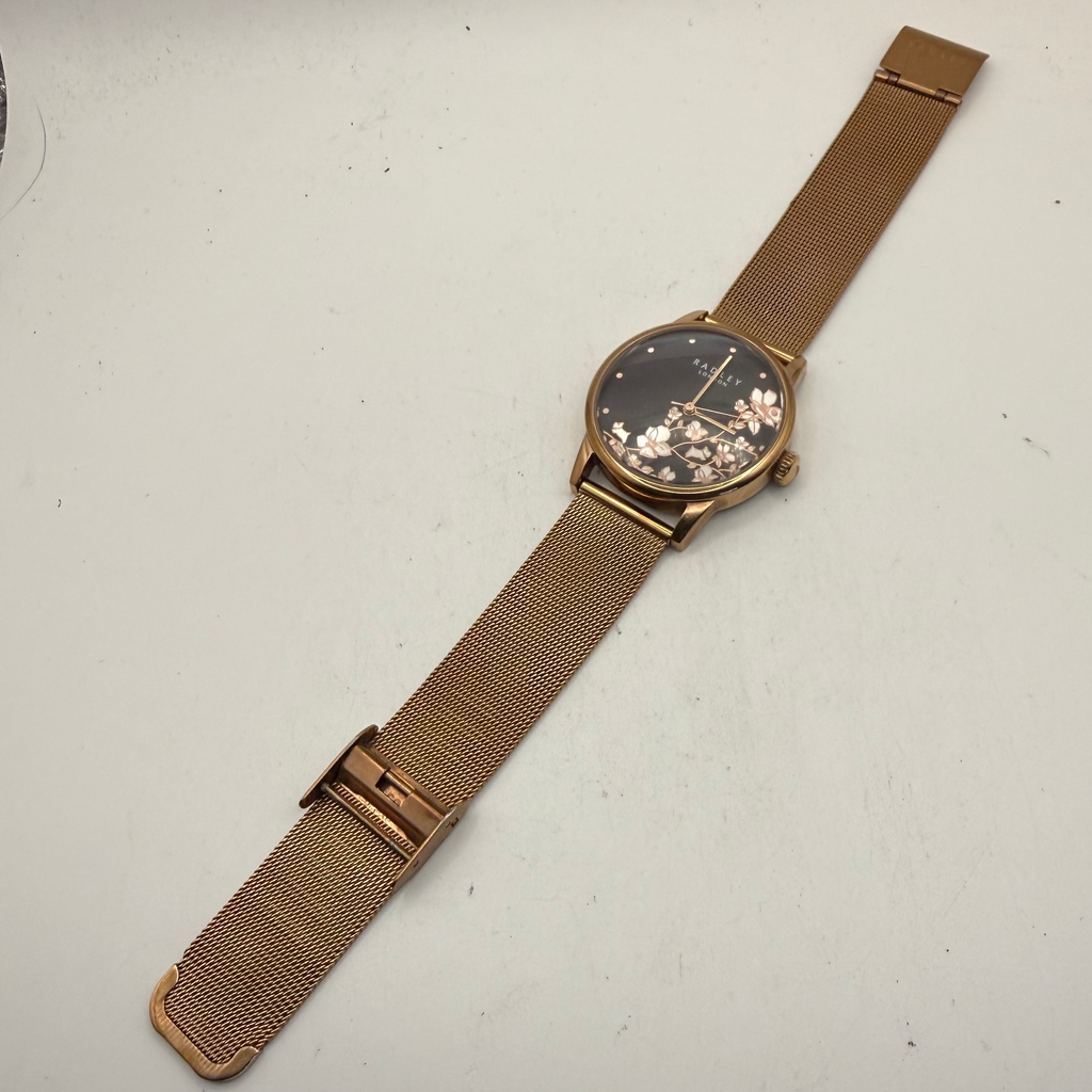 Radley London Rose Gold Floral Black Dial Ladies Watch RY4346-87 (Fully Tested and Working)- £25.00