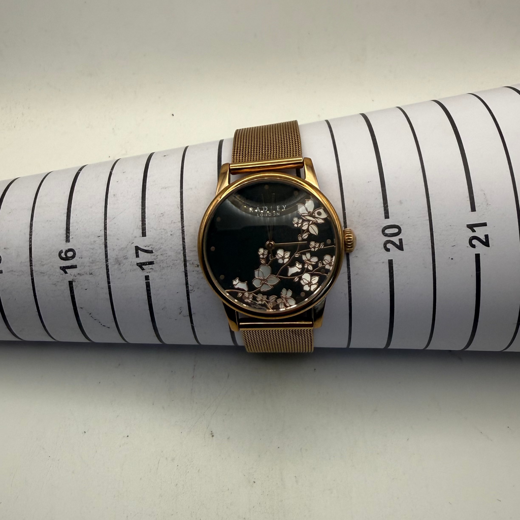 Radley London Rose Gold Floral Black Dial Ladies Watch RY4346-87 (Fully Tested and Working)- £25.00