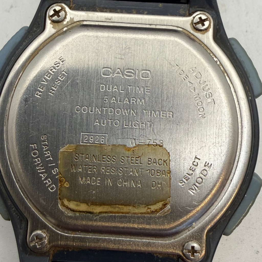Casio W-753 Tide Graph Digital Sports Watch Module 2926 (Fully Tested and Working)- £30.00