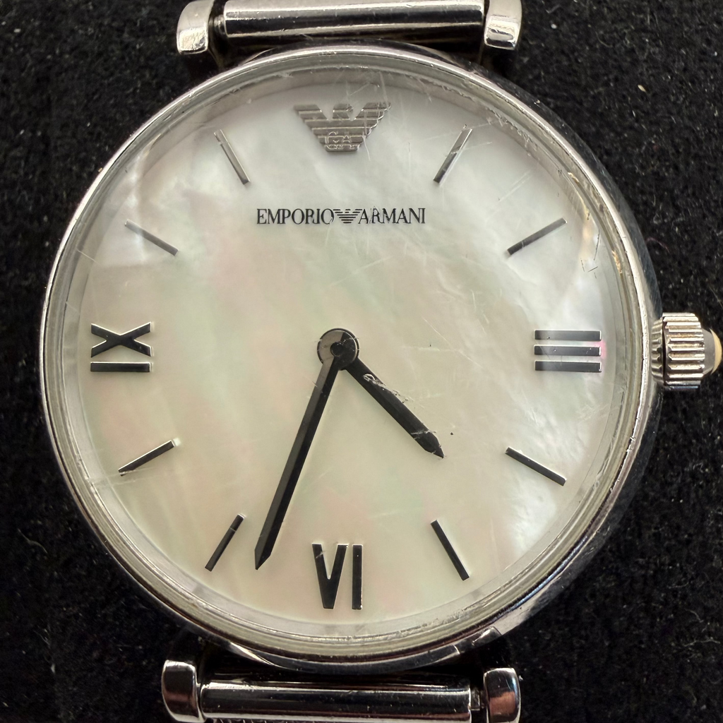Emporio Armani AR1955 Ladies Mother of Pearl Dial Mesh Bracelet Watch (Fully Tested and Working- £40.00
