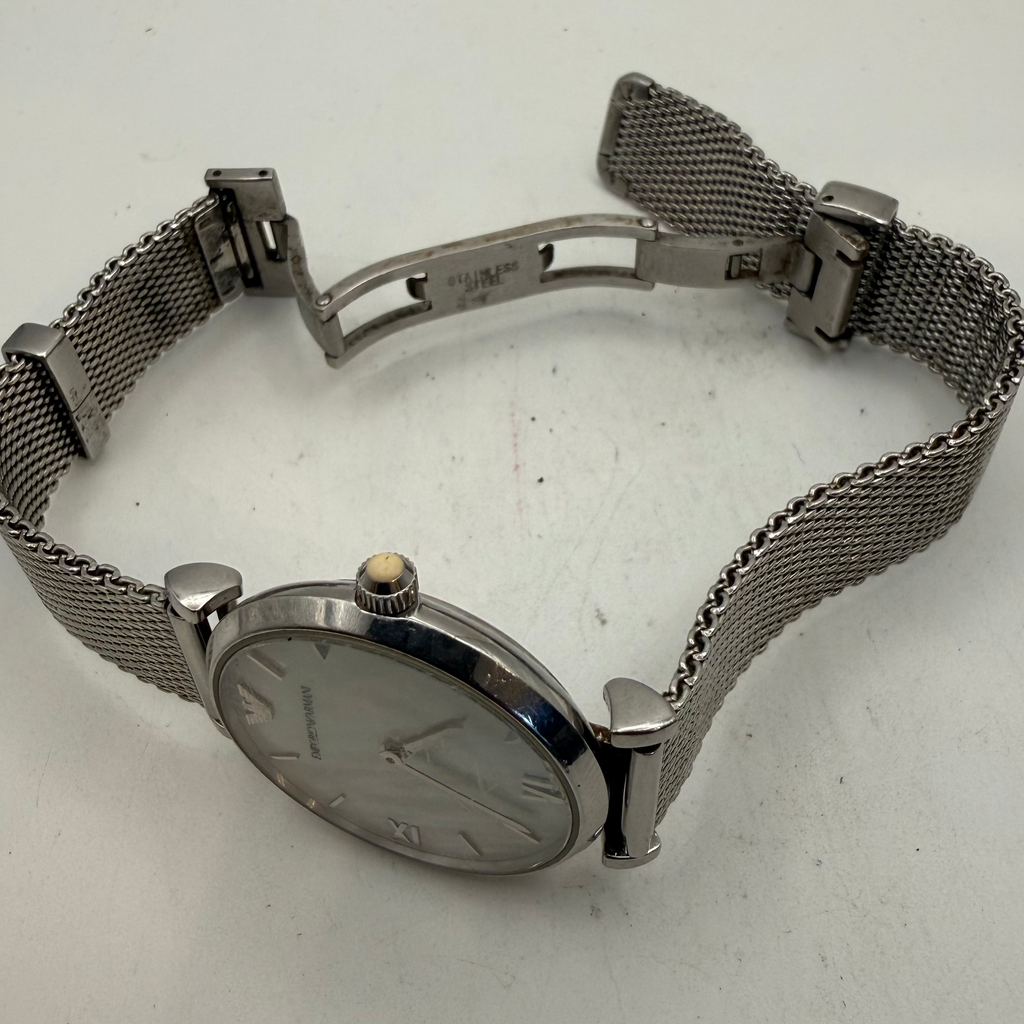 Emporio Armani AR1955 Ladies Mother of Pearl Dial Mesh Bracelet Watch (Fully Tested and Working- £40.00