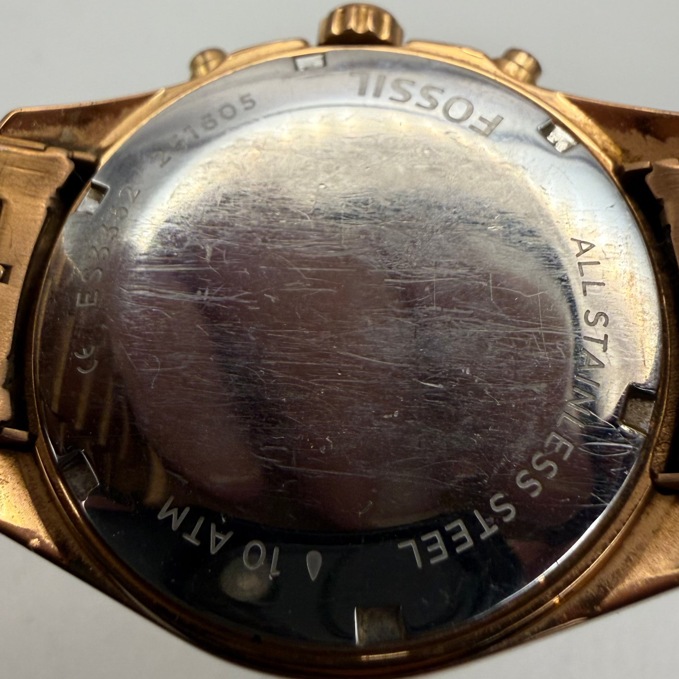 Fossil Rose Gold Chronograph Crystal Bezel Ladies Watch ES3837 (Fully Tested and Working)- £40.00